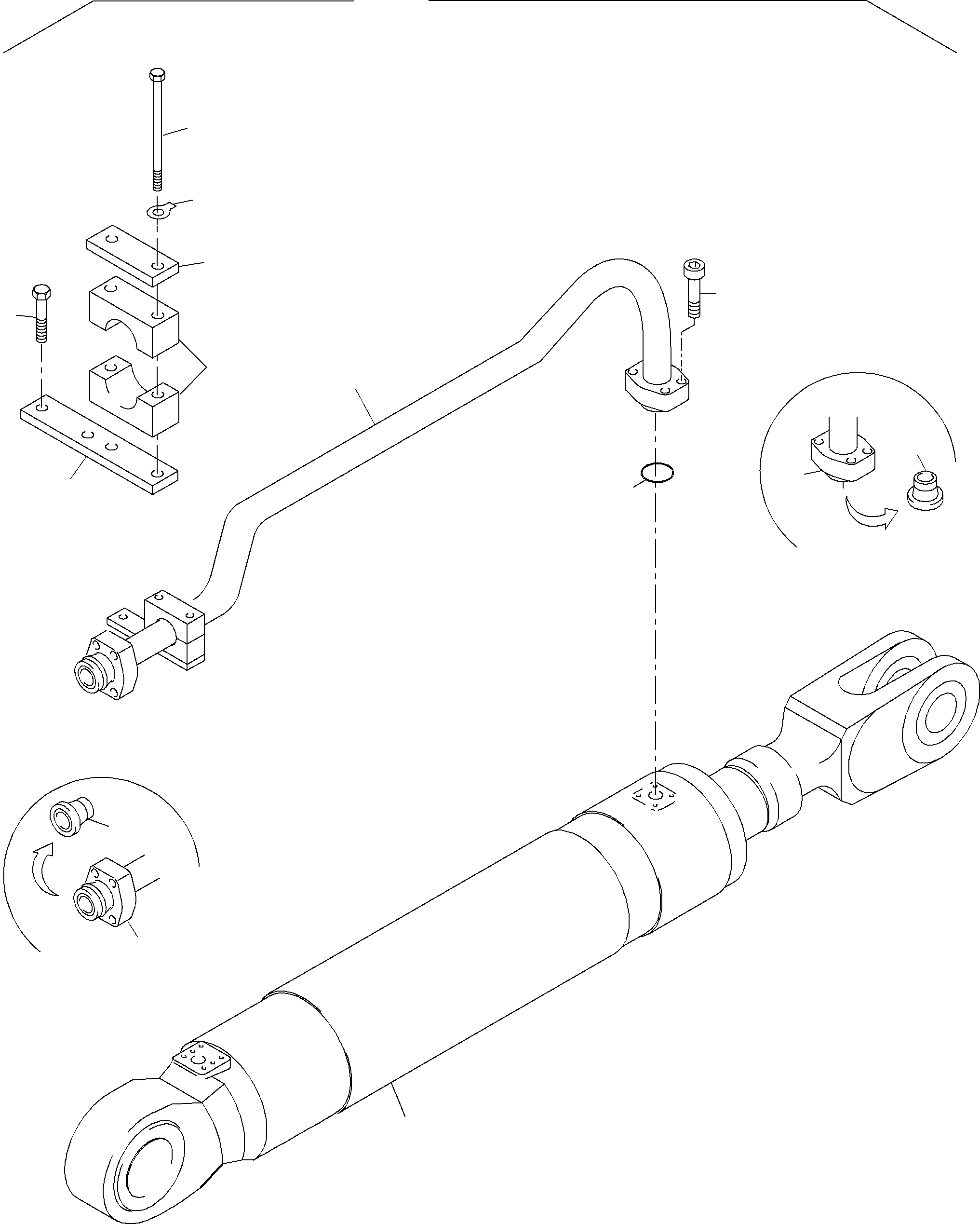 Komatsu parts book diagram for PC3000-6 S/N 06217: STICK CYLINDER WITH PIPES
