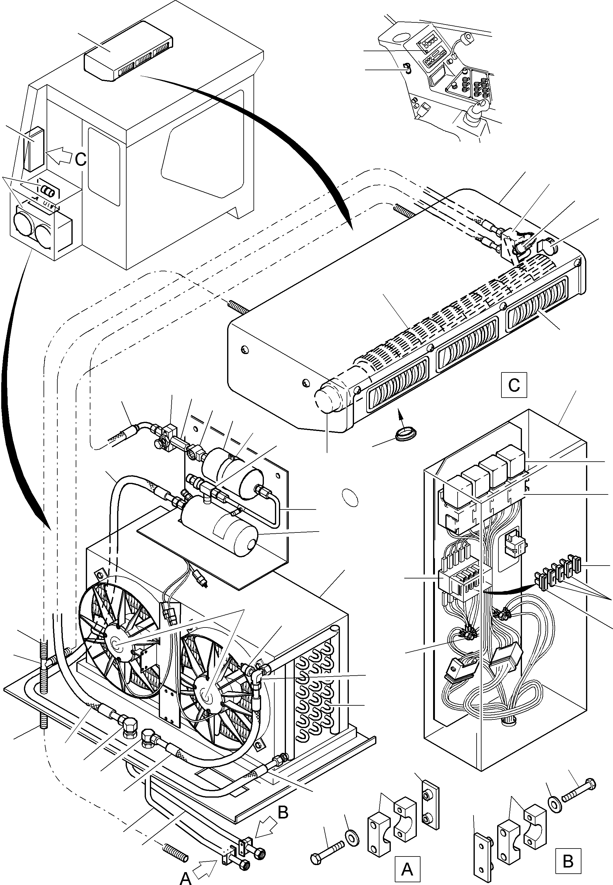 Komatsu parts book diagram for PC3000-6 S/N 06217: AIR CONDITIONING UNIT