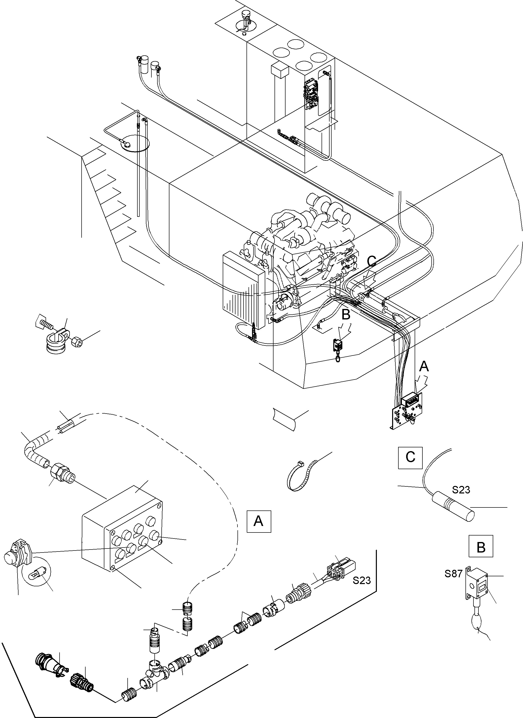 Komatsu parts book diagram for PC3000-6 S/N 06217: ELECTRIC PARTS - REFUELING