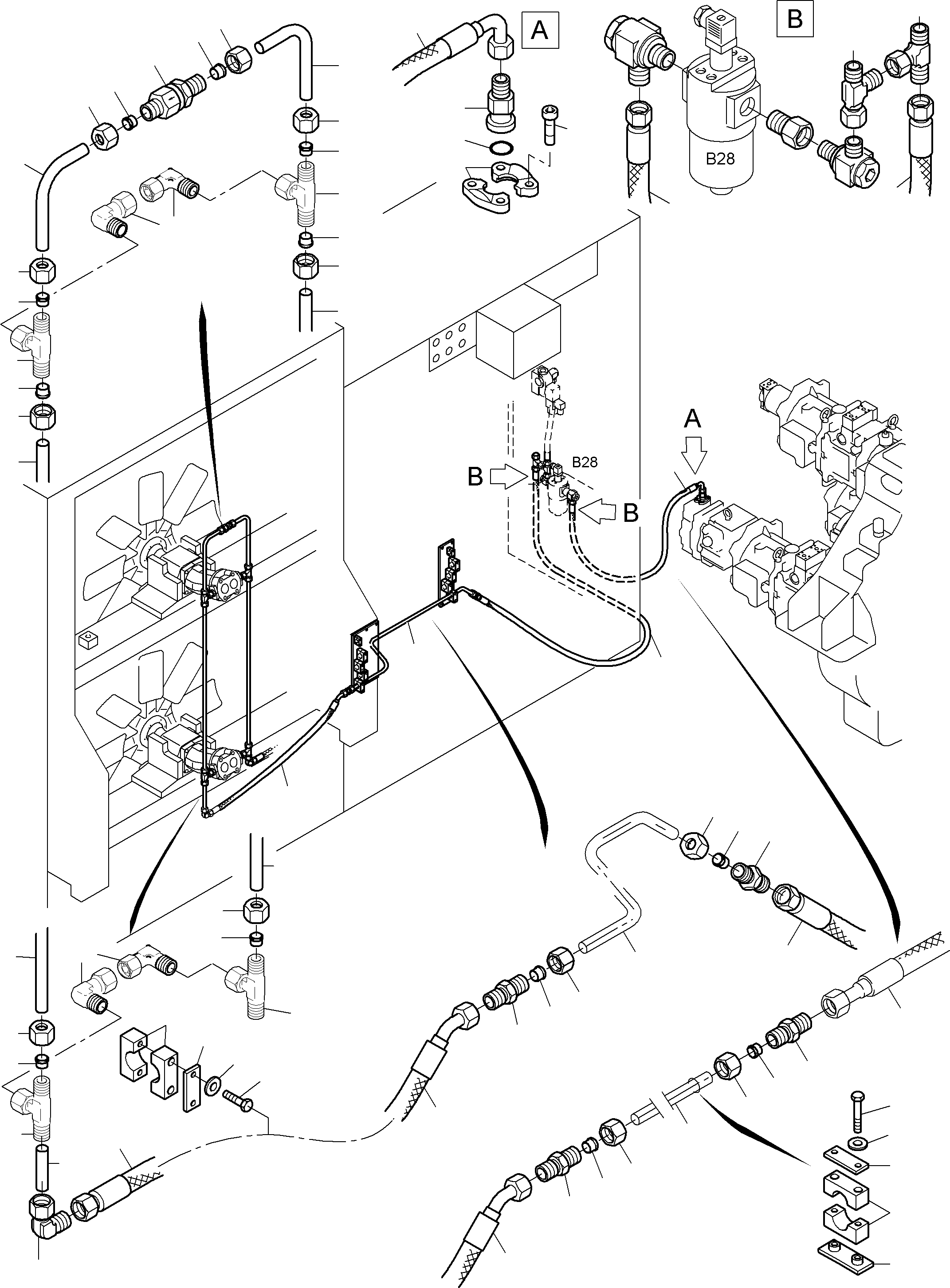 Excavators Mining Komatsu / PC3000-6 S/N 06222(g06222) / Pressure Lines - Fan Motors, Fan Pump(485-1818-1 : 485-1818-1)