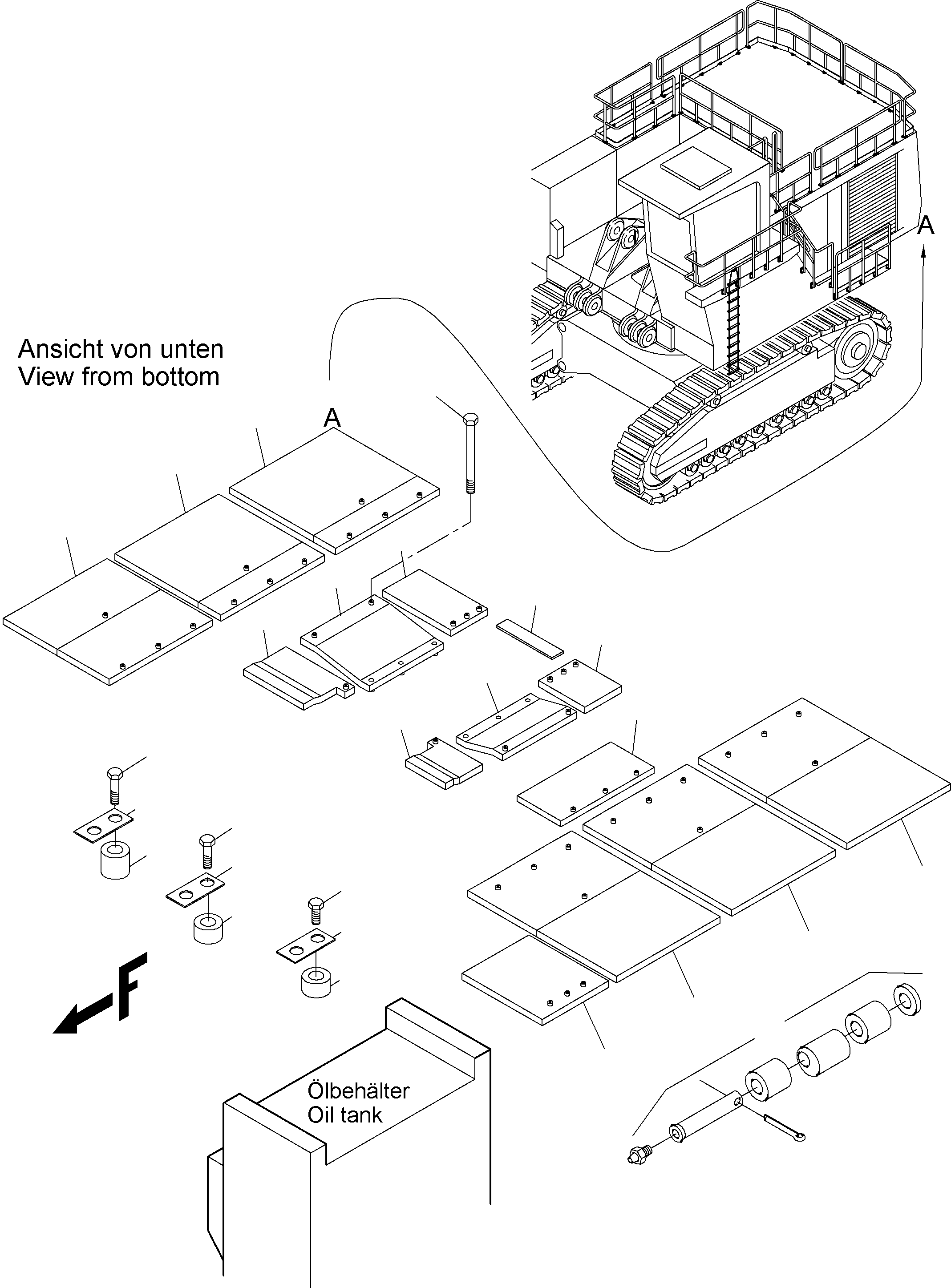 Excavators Mining Komatsu / PC3000-6 S/N 06222(g06222) / Cover, Lower(485-1056-1 : 485-1056-1)