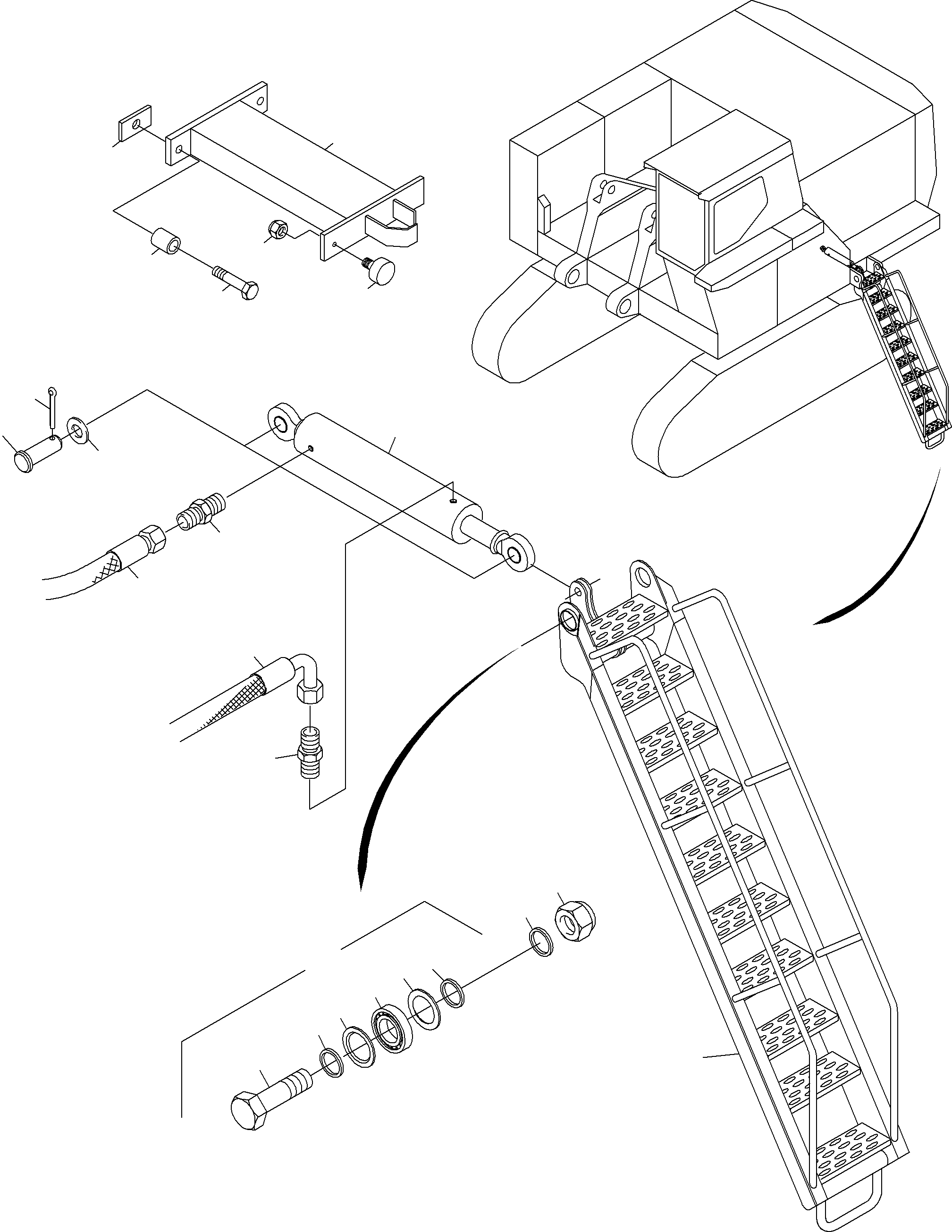 Excavators Mining Komatsu / PC3000-6 S/N 06222(g06222) / Ladder(485-1042a : 485-1042a)