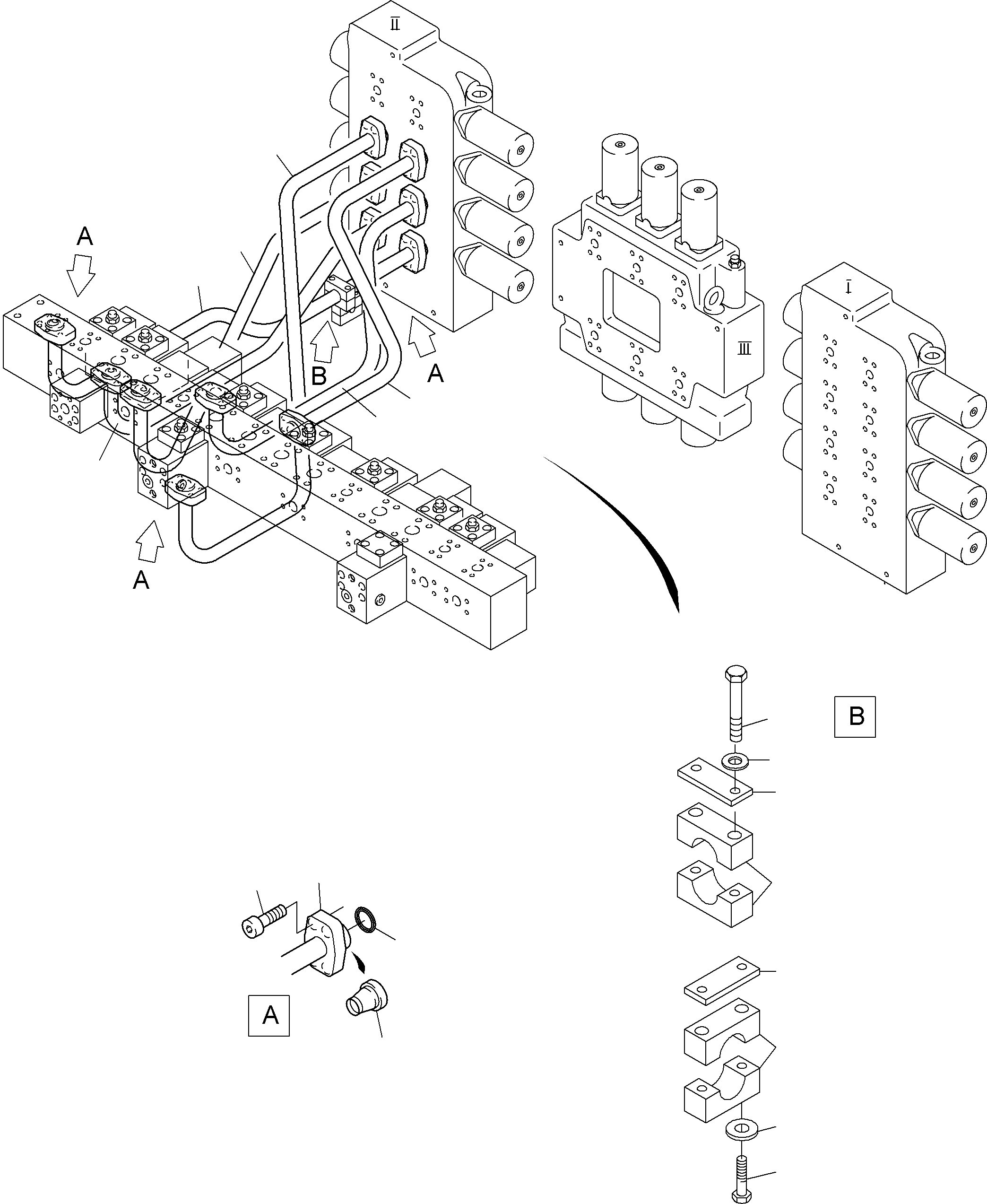 Excavators Mining Komatsu / PC3000-6 S/N 06224(g06224) / Pressure Lines - Control Blocks - Manifold(485-1859a : 485-1859a)