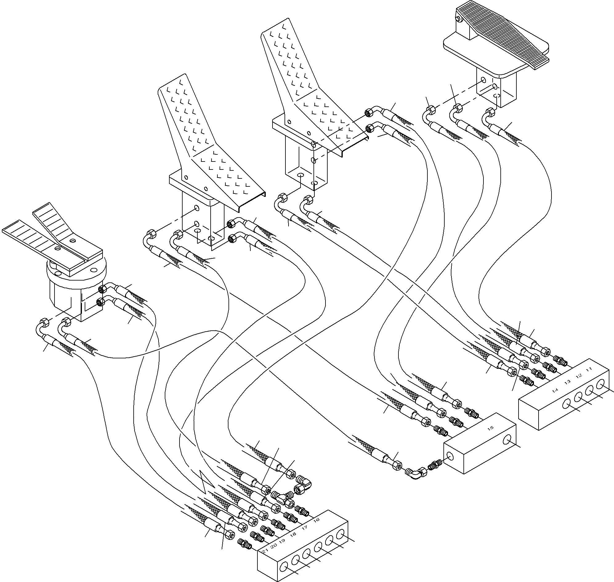 Excavators Mining Komatsu / PC3000-6 S/N  06230(g06230) / Control Lines - PilotControl Plate to Pilot Oil Units (BBE)(485-1884b : 485-1884b)