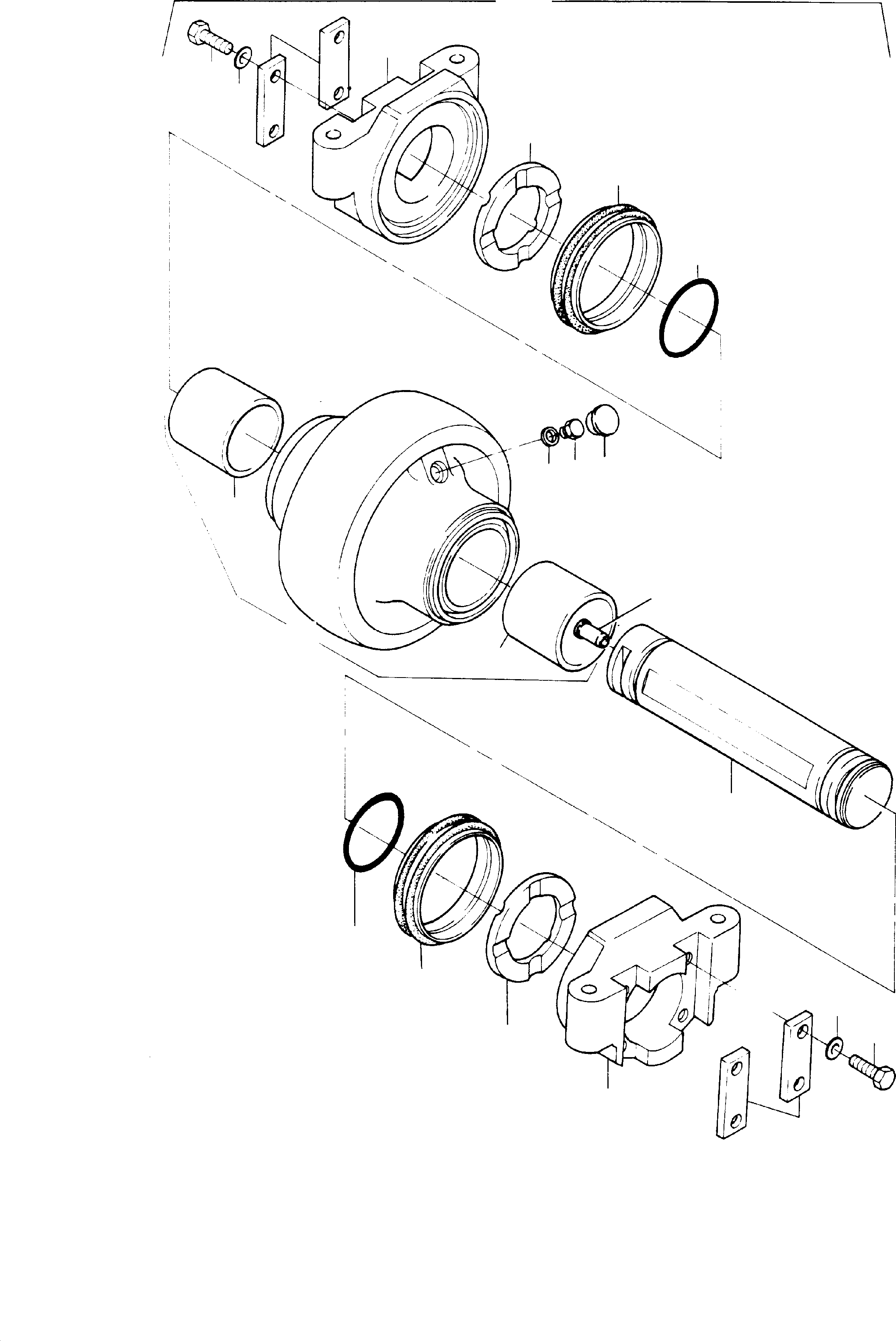 Komatsu parts book diagram for PC3000-6 S/N 06232: BOTTOM ROLLER
