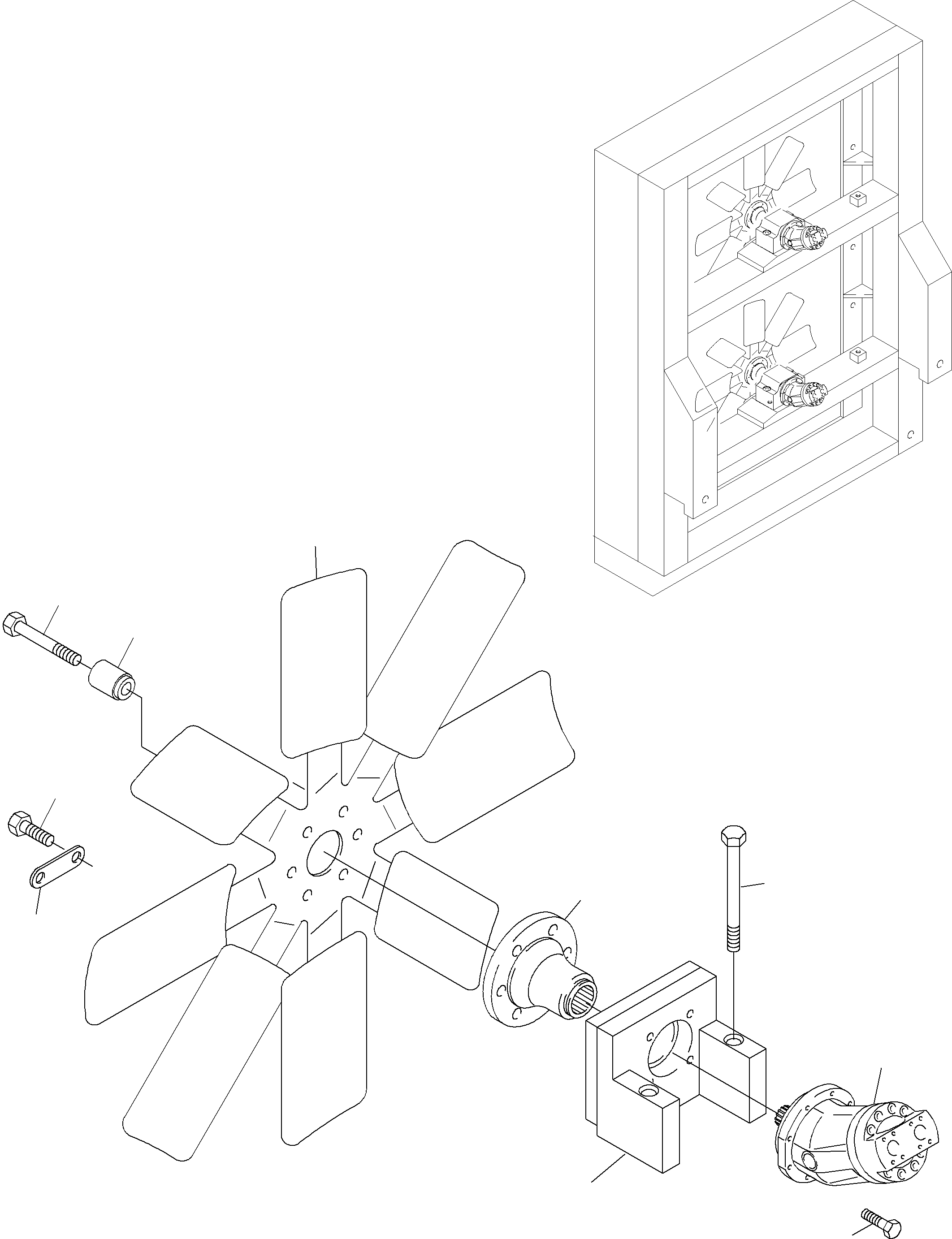 Komatsu parts book diagram for PC3000-6 S/N 06232: OIL COOLER FAN DRIVE