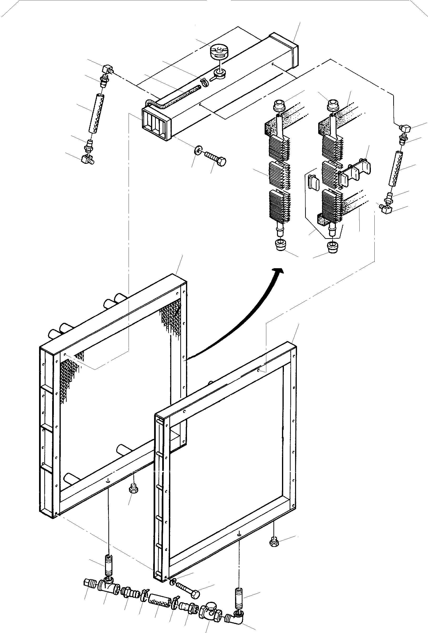 Komatsu parts book diagram for PC3000-6 S/N 06232: RADIATOR