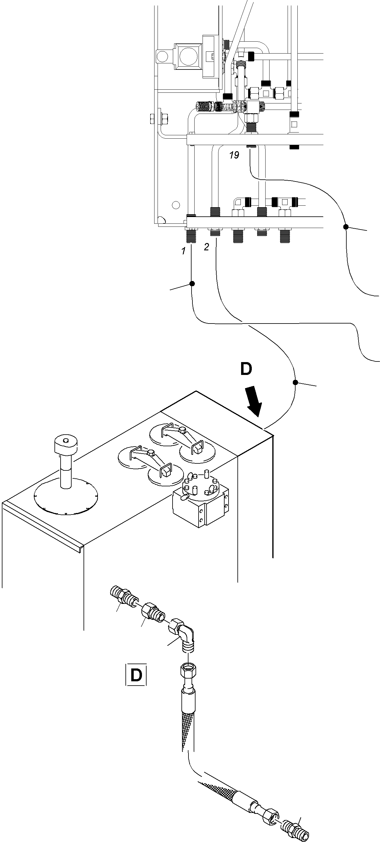 Komatsu parts book diagram for PC3000-6 S/N 06232: CONTROL LINES CONTROL BLOCKS - PILOT CONTROL PLATE