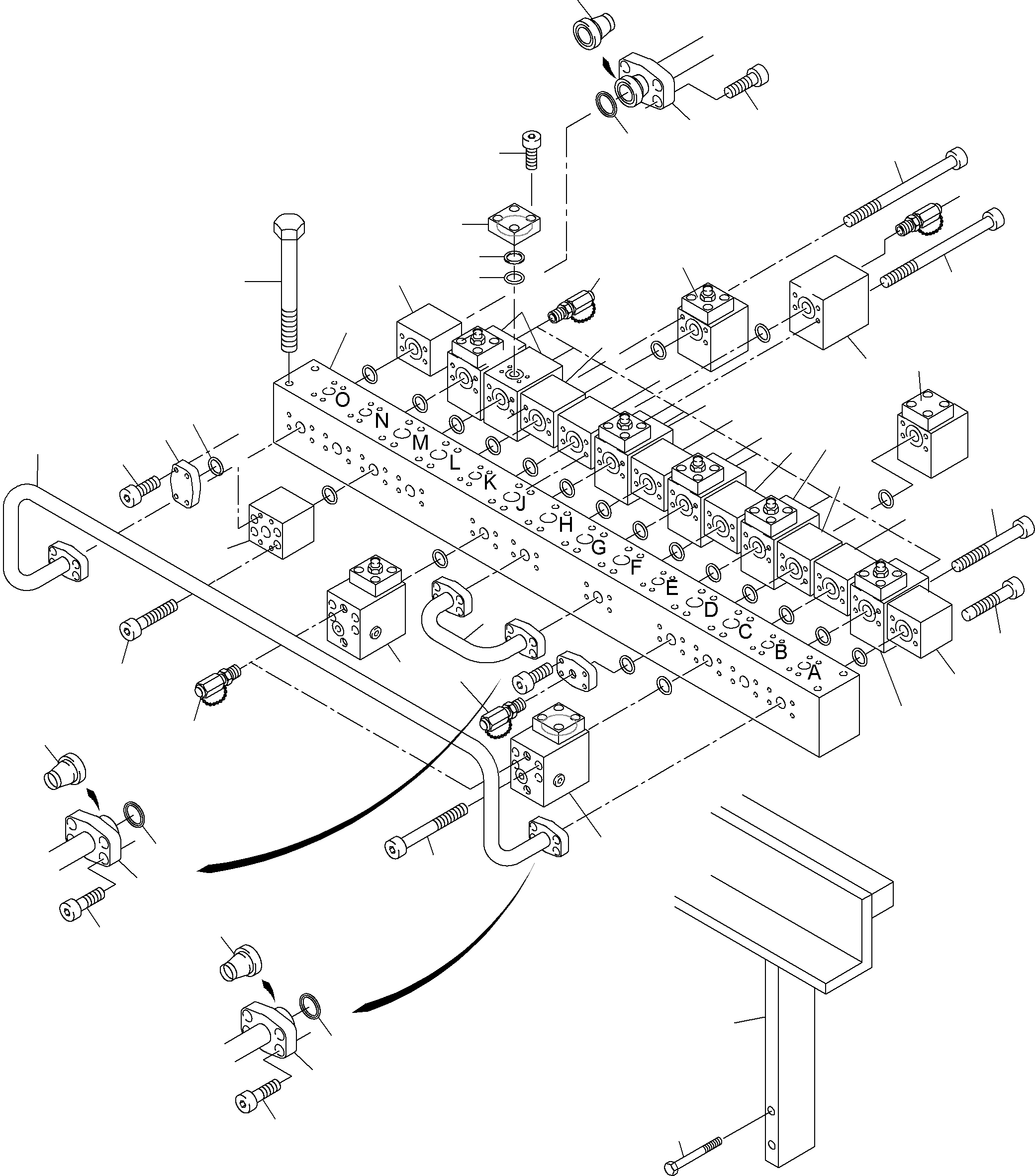 Komatsu parts book diagram for PC3000-6 S/N 06232: MANIFOLD (BE)