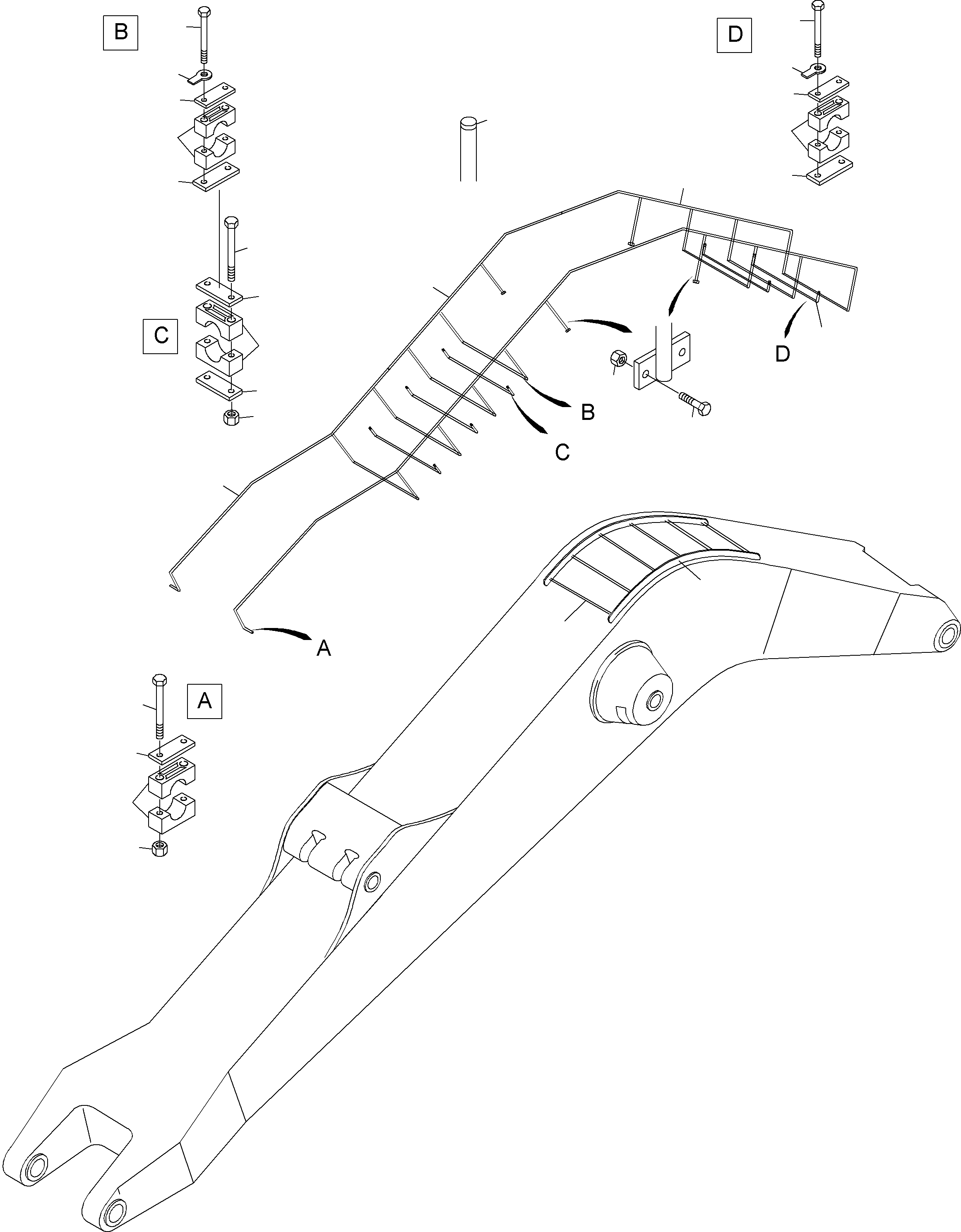 Excavators Mining Komatsu / PC3000-1A S/N 06233(g06233) / Ladder-Backhoe-Boom 15m(155-4025a : 155-4025a)