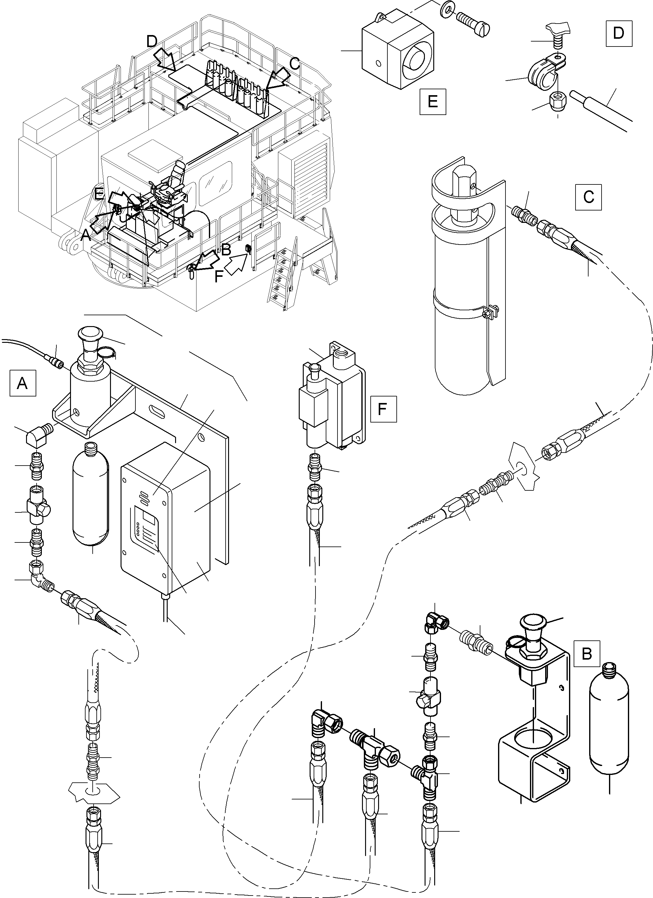 Excavators Mining Komatsu / PC3000-1A S/N 06233(g06233) / Actuating System, HandOperated(155-2400a : 155-2400a)
