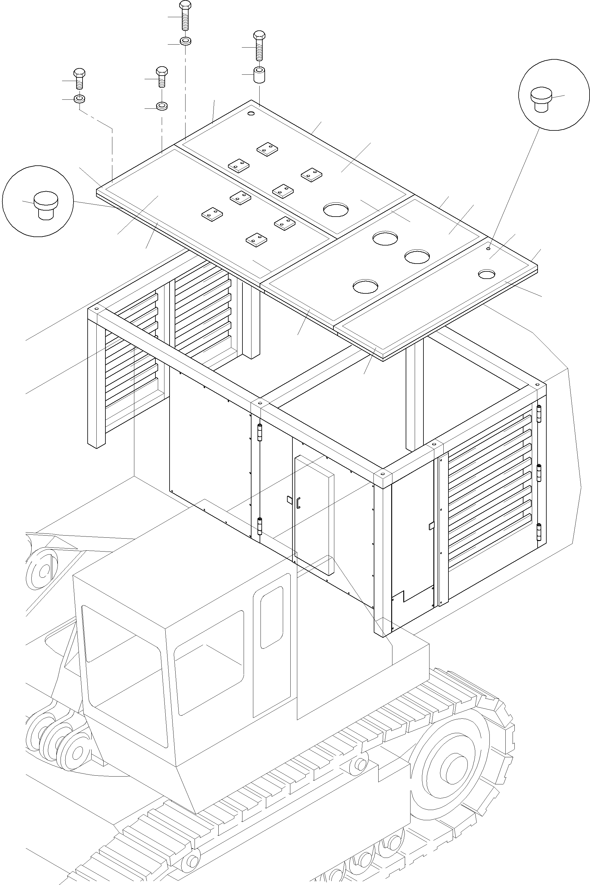 Excavators Mining Komatsu / PC3000-6 S/N 06247(g06247) / Covering - Engine Housing(485-1032b2 : 485-1032b2)