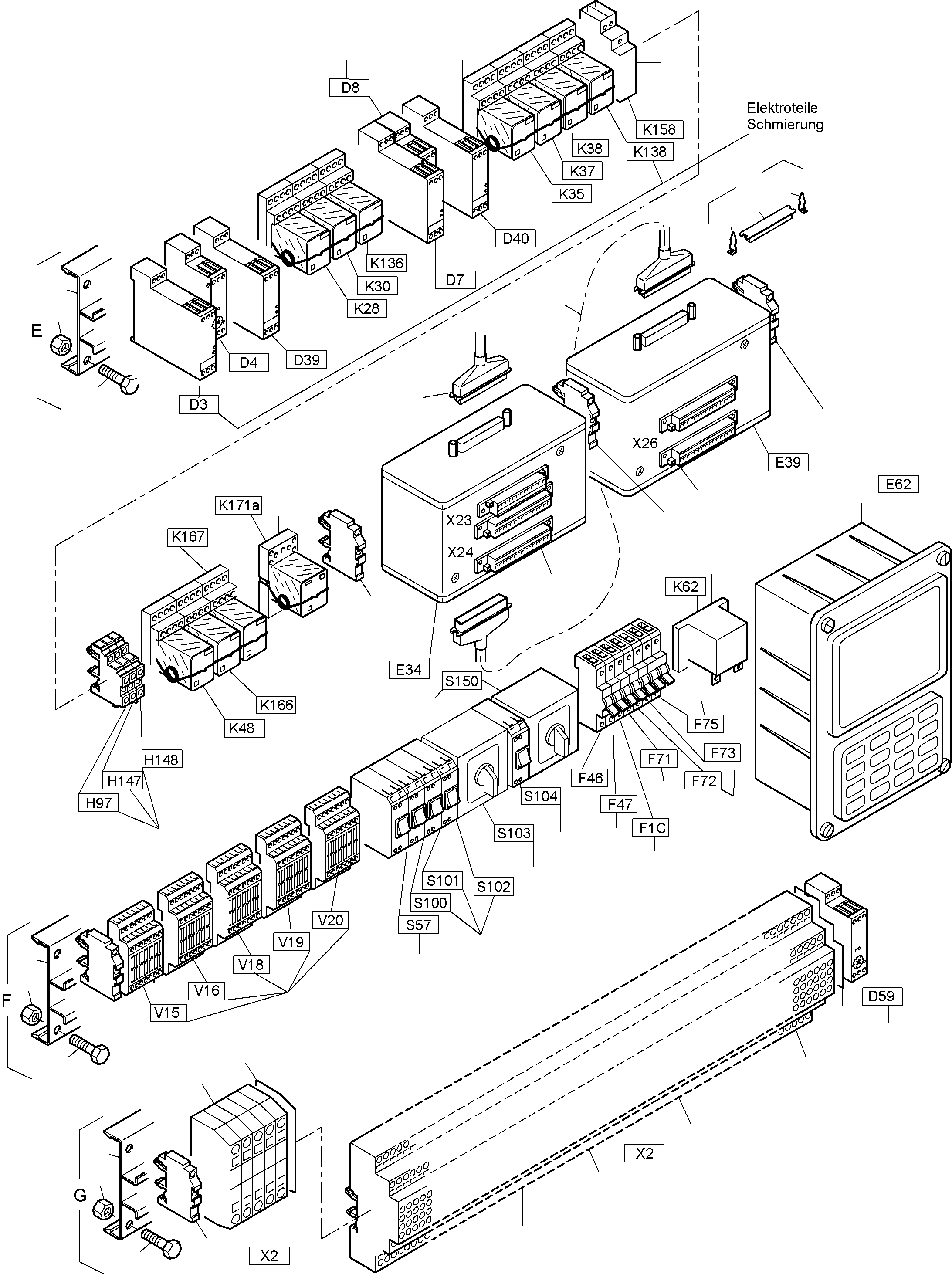 Excavators Mining Komatsu / PC3000-6 S/N 06248(g06248) / Main Switch Box X2 in Cab Support(485-2168a : 485-2168a)