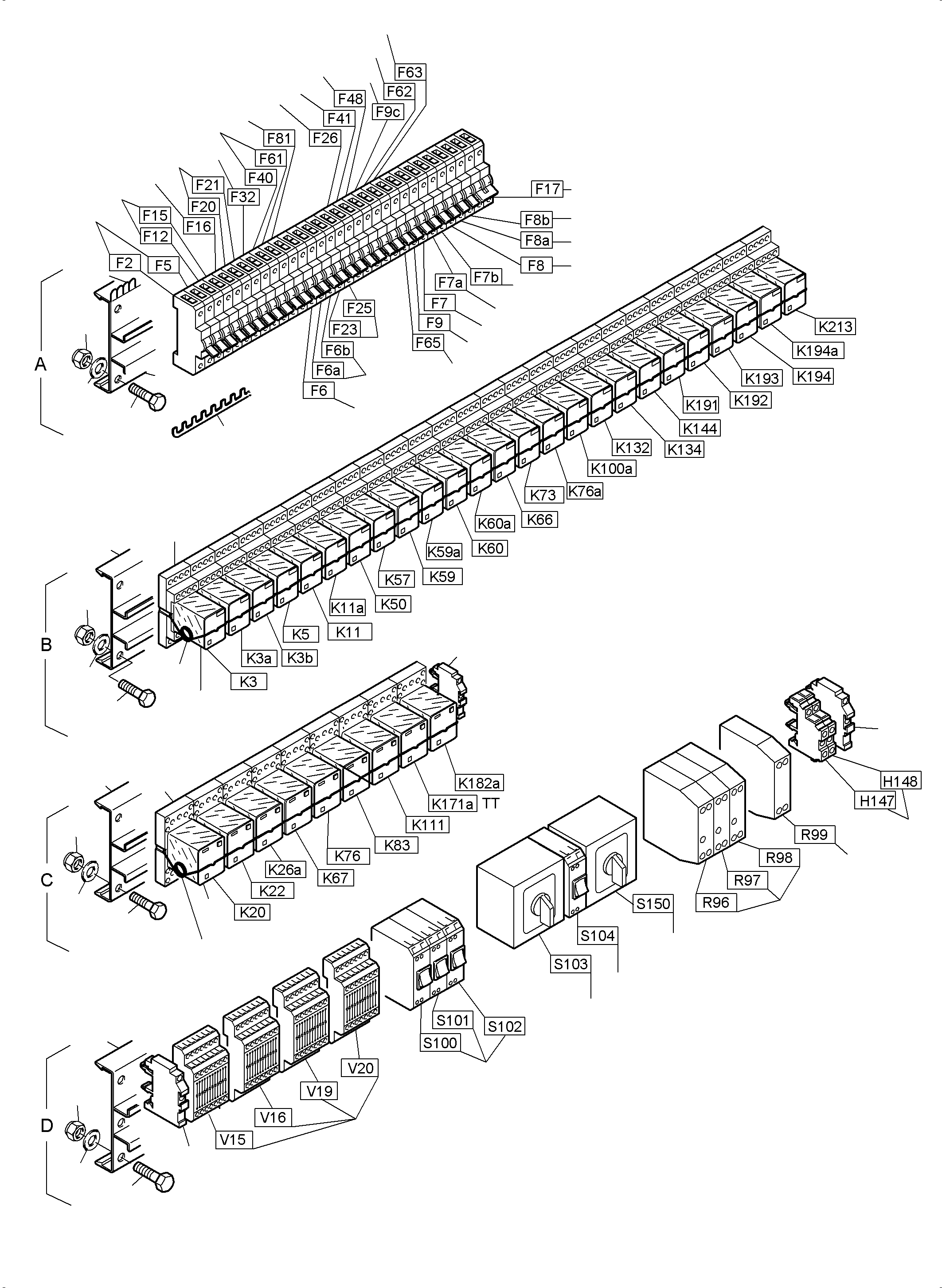 Excavators Mining Komatsu / PC3000-6E S/N 06292(g06292) / Main Switch Box X2 in Cab Support(255-2167 : 255-2167)