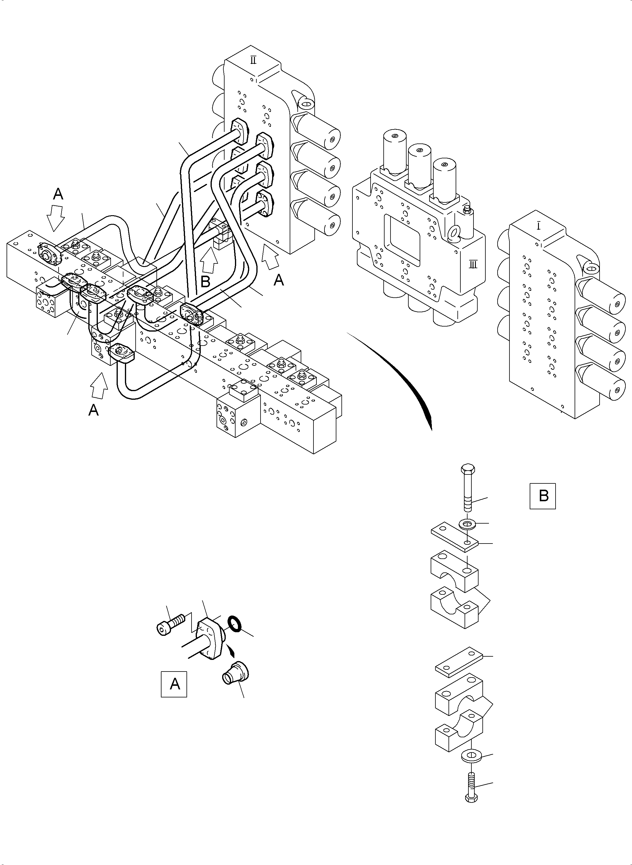 Excavators Mining Komatsu / PC3000-6 S/N 06294(g06294) / Pressure Lines - Control Blocks - Manifold BBE(485-1858d : 485-1858d)
