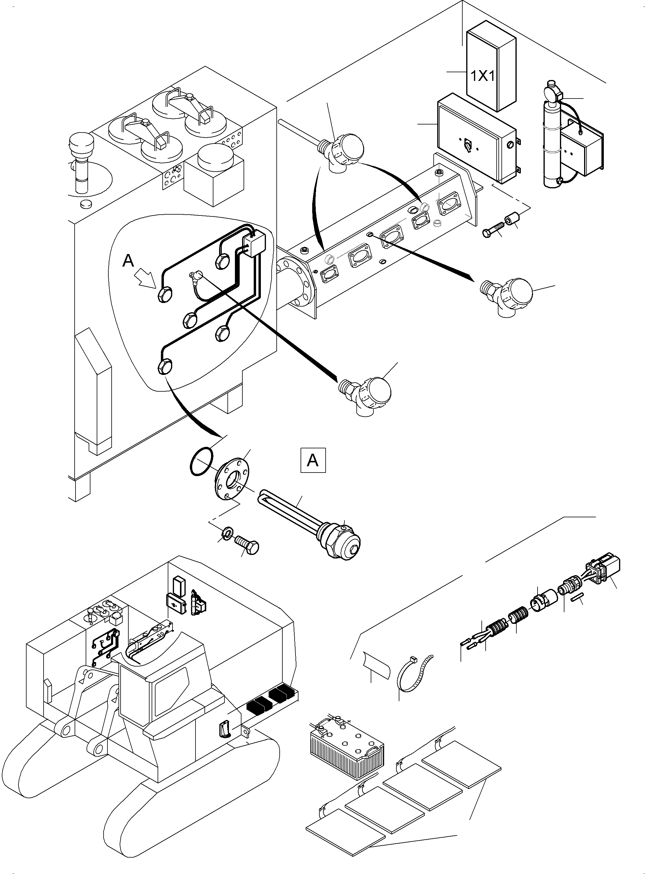 Excavators Mining Komatsu / PC3000-6 S/N 06294(g06294) / Cables - Temperature Conditioning(485-2505e : 485-2505e)