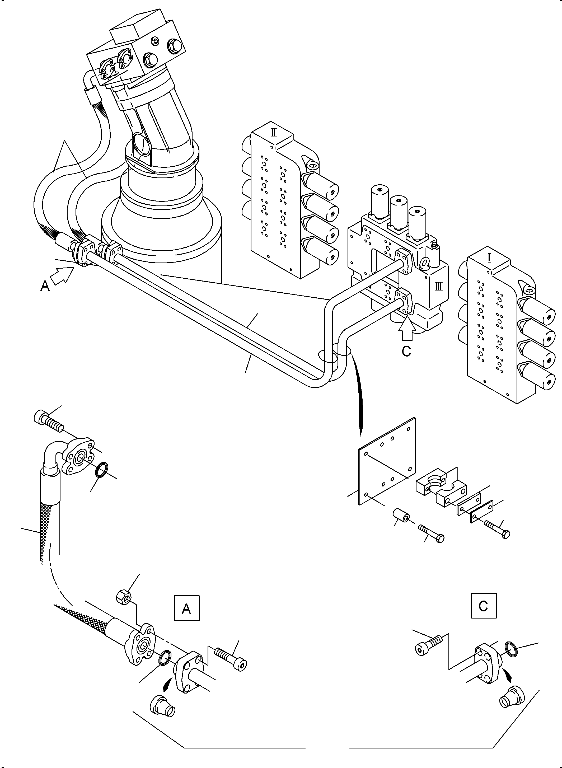 Excavators Mining Komatsu / PC3000-6E S/N 06295(g06295) / Pressure Lines (P) -Slew Gear(255-1867 : 255-1867)