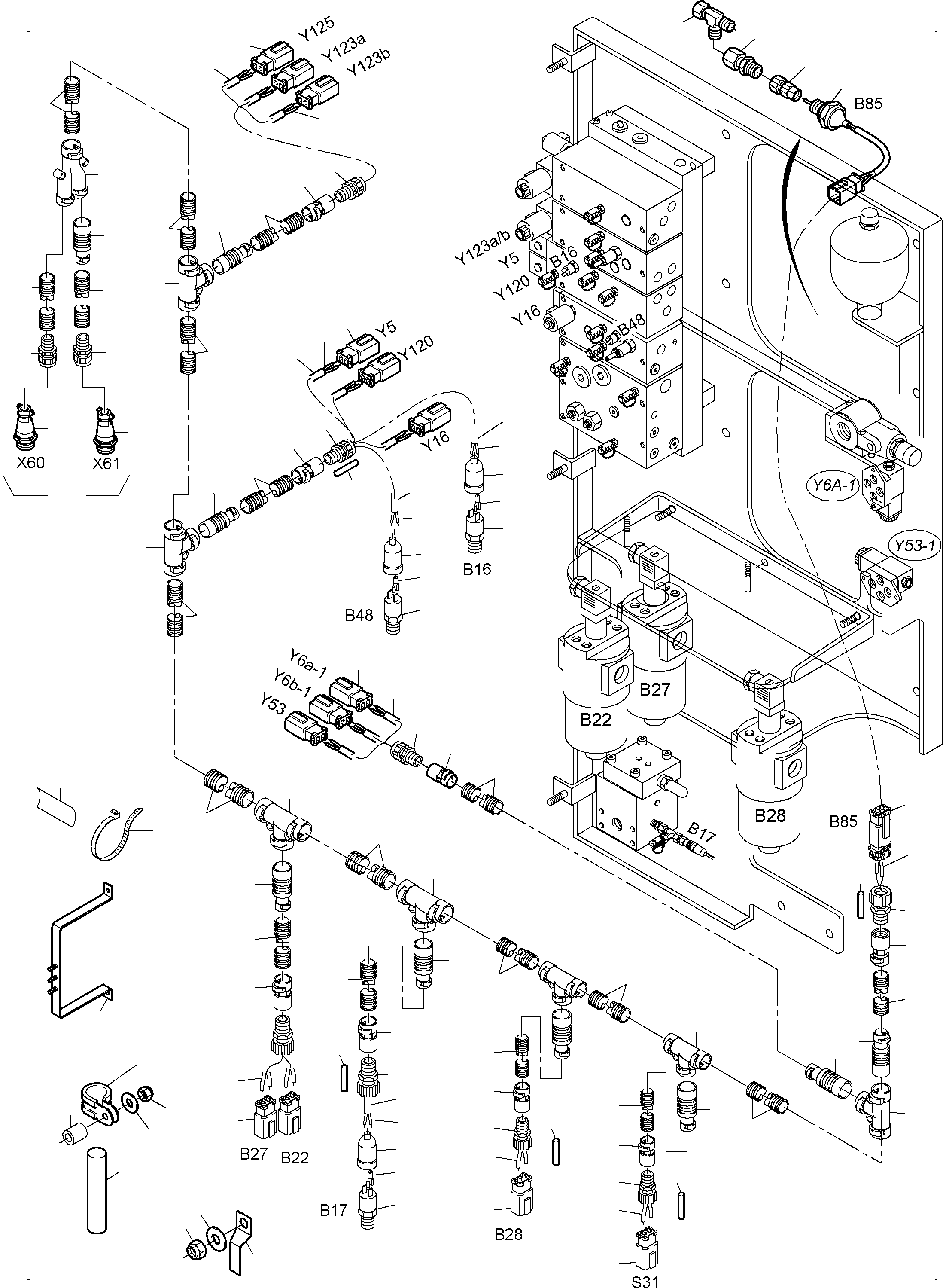 Excavators Mining Komatsu / PC3000-6E S/N 06295(g06295) / Cables - Control and Filter Plate(255-2183b : 255-2183b)