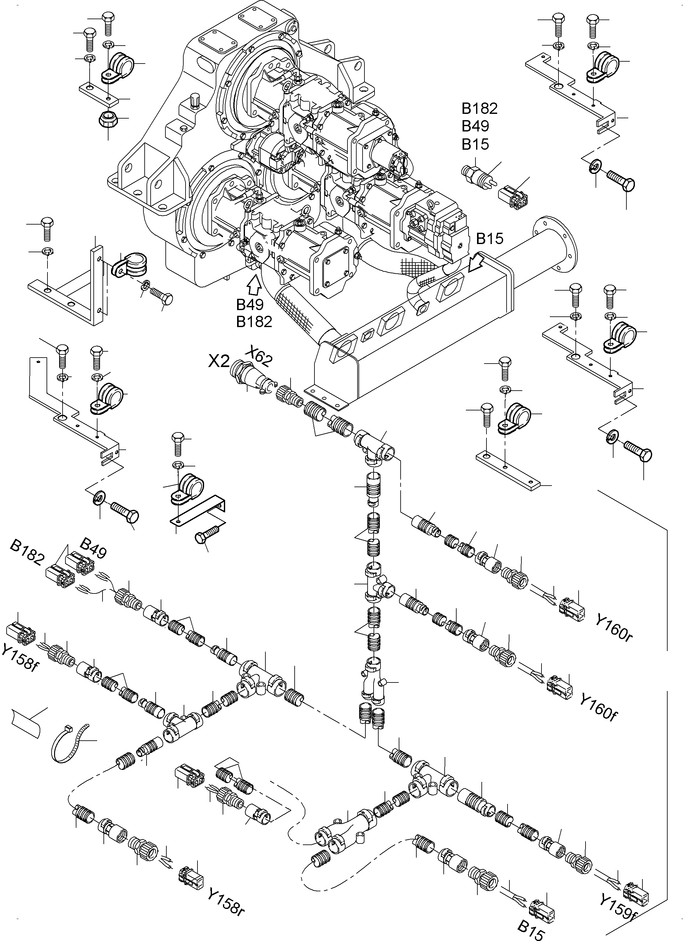 Excavators Mining Komatsu / PC3000-6E S/N 06295(g06295) / Cables - Pump Distributor Gear(255-2148a : 255-2148a)