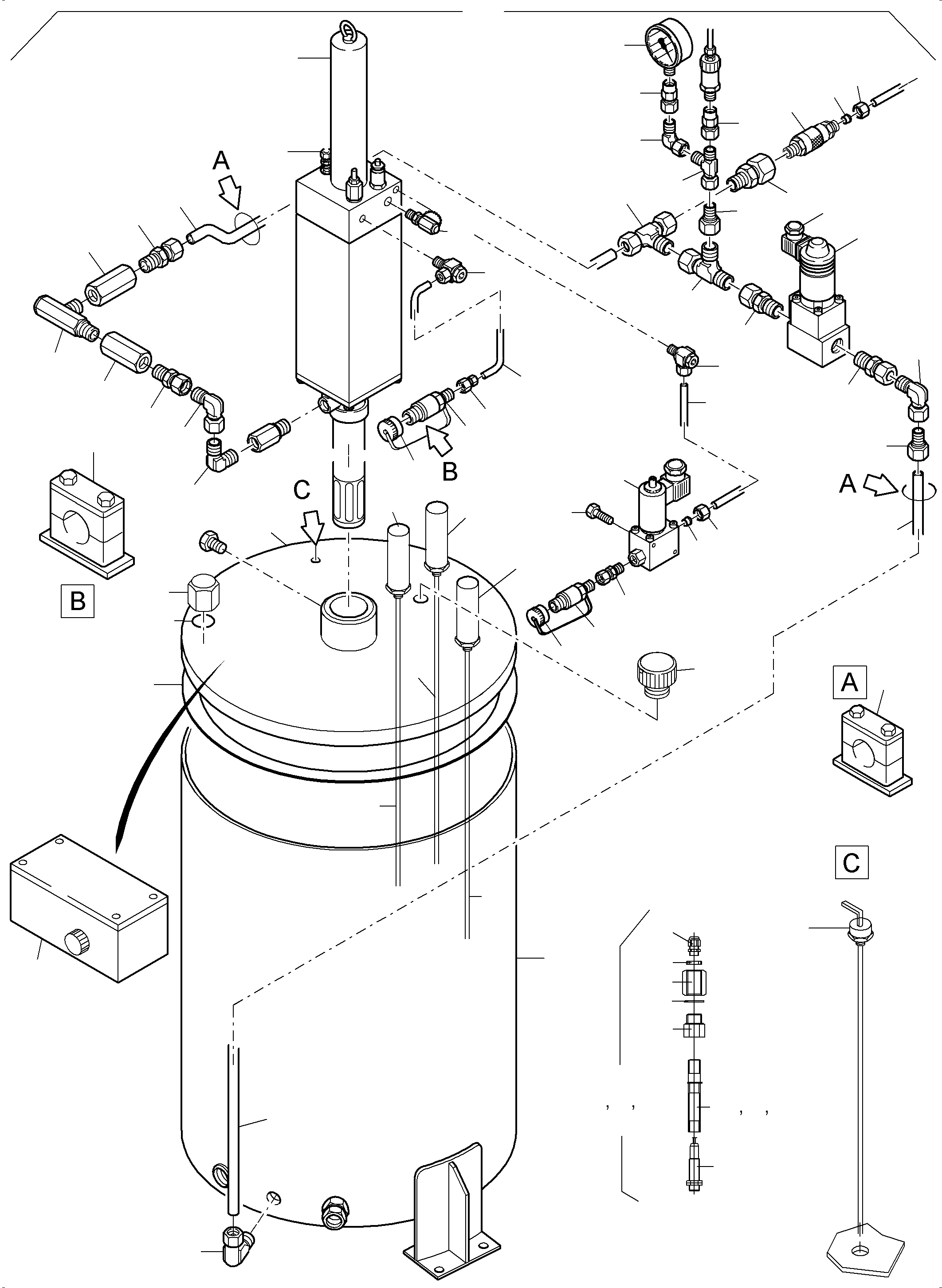 Excavators Mining Komatsu / PC3000-6E S/N 06295(g06295) / Lube Pump Station, Filling Connection(991-1217 : 991-1217)
