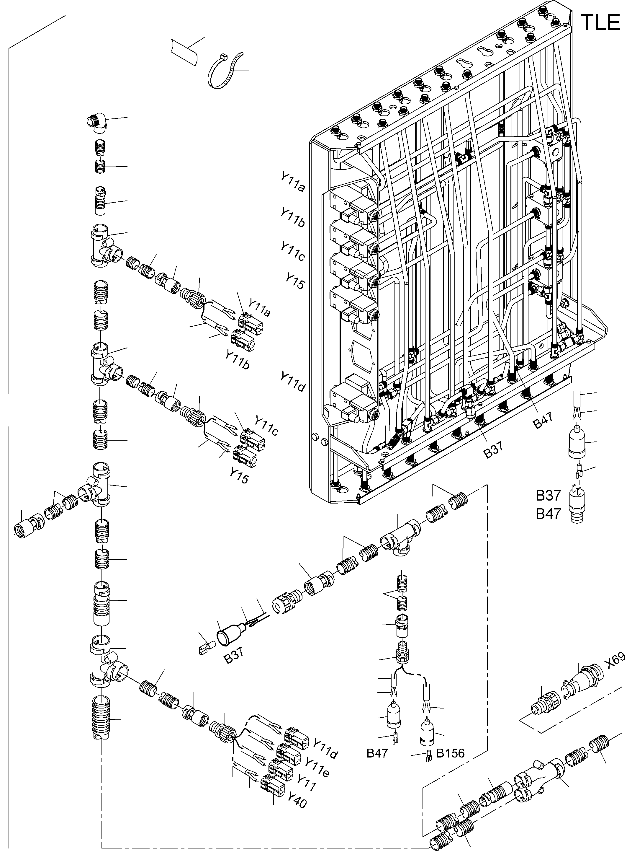 Excavators Mining Komatsu / PC3000-6E S/N 06296(g06296) / Cables - Pilot Control Frame(255-2186 : 255-2186)