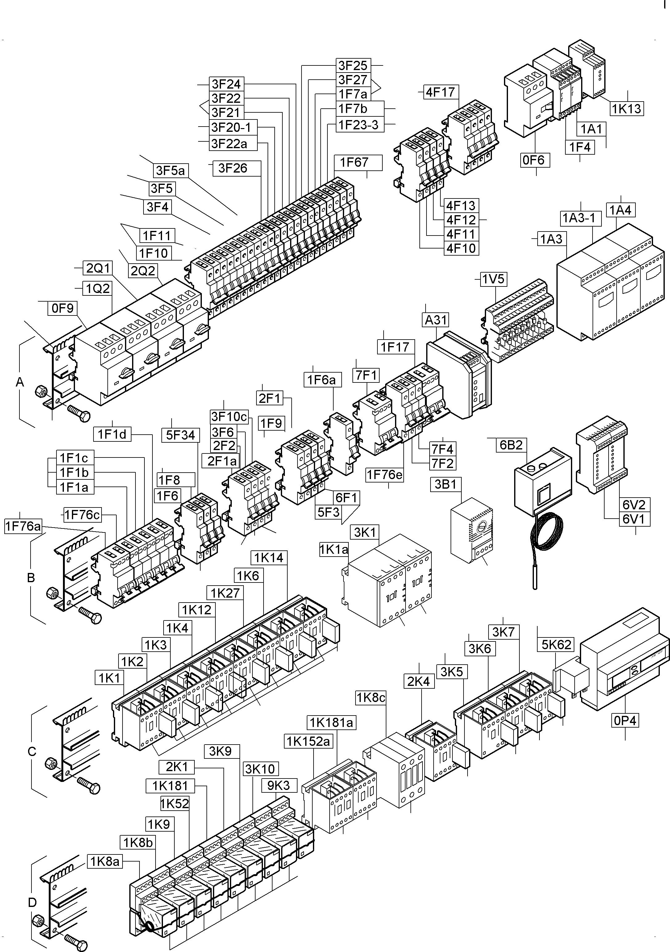 Excavators Mining Komatsu / PC3000-6E S/N 06296(g06296) / Electric-Mounting Plate - NS(991-1303 : 991-1303)