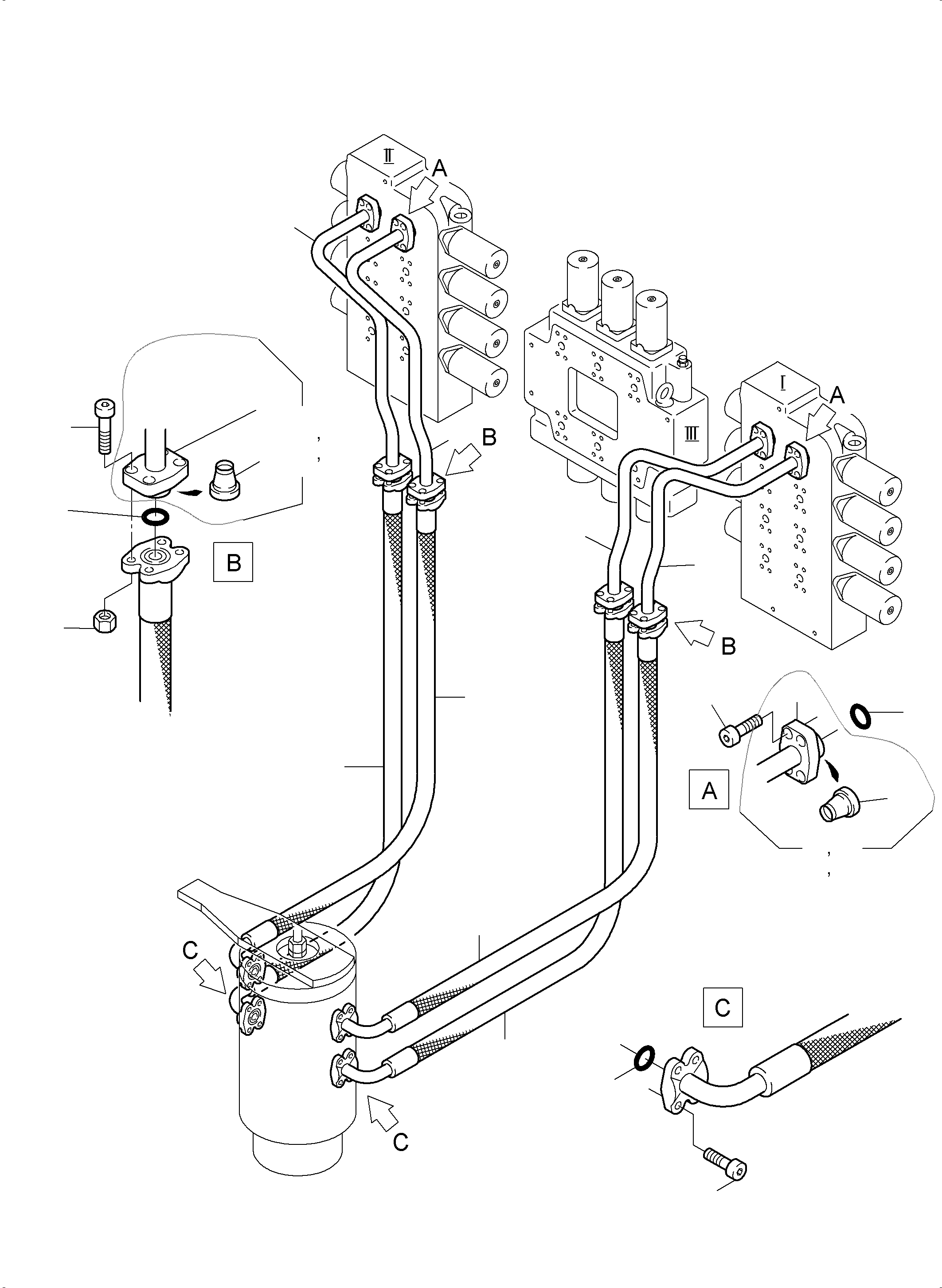 Excavators Mining Komatsu / PC3000-6E S/N 06297(g06297) / Pressure Lines (P) Control Blocks - Rotary Joint(255-1854b : 255-1854b)