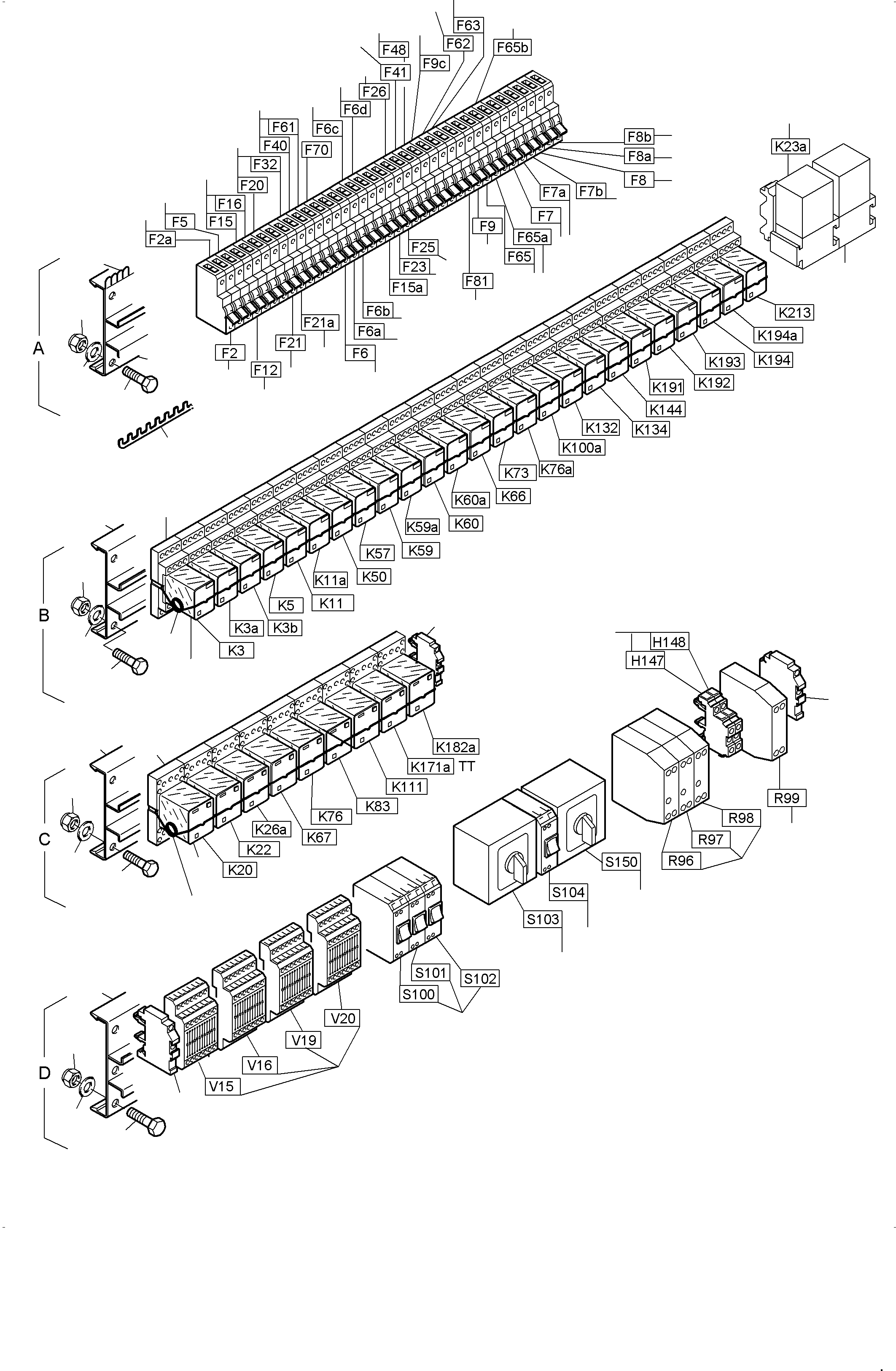 Excavators Mining Komatsu / PC3000-6E S/N 06297(g06297) / Main Switch Box X2 in Cab Support(255-2167a : 255-2167a)