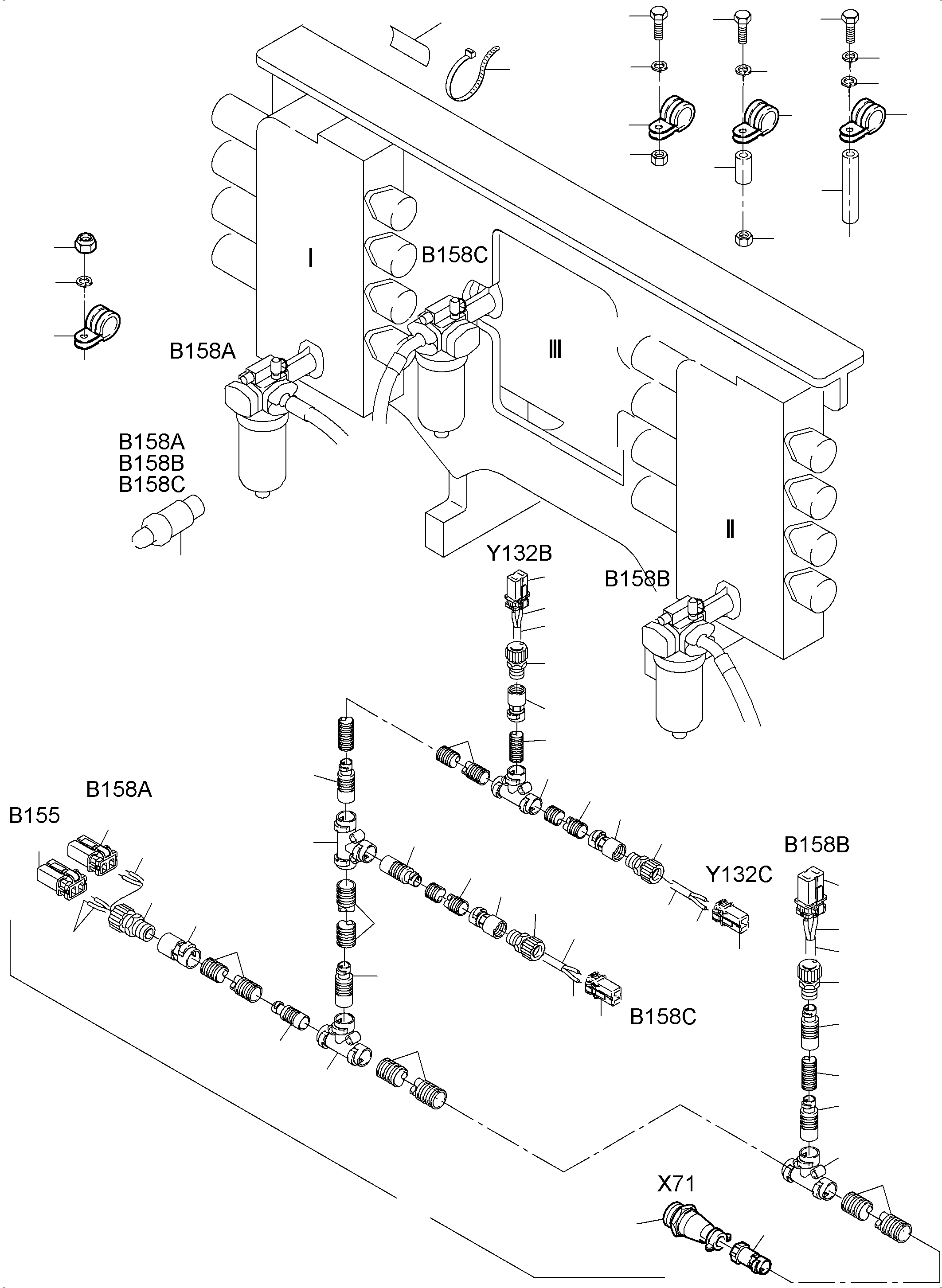 Excavators Mining Komatsu / PC3000-6E S/N 06299(g06299) / Cables - Support, Control Unit - H.P. Filter(255-2179a : 255-2179a)