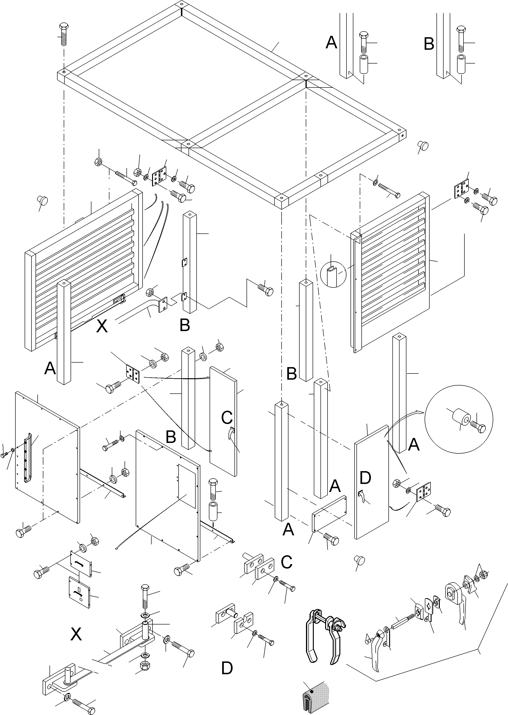 Komatsu parts book diagram for PC3000-6E S/N 06361: COVERING - ENGINE HOUSING