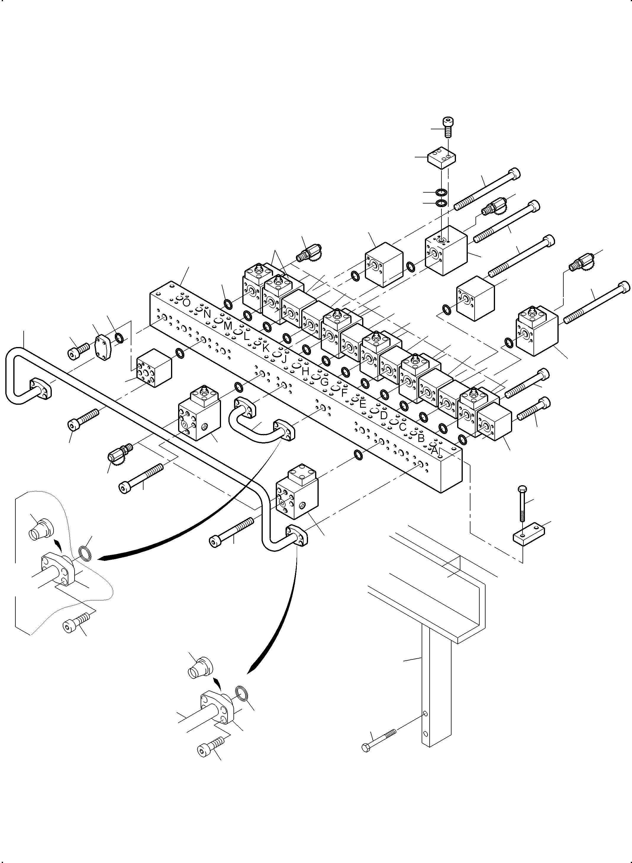 Komatsu parts book diagram for PC3000-6E S/N 06361: MANIFOLD (BBE)