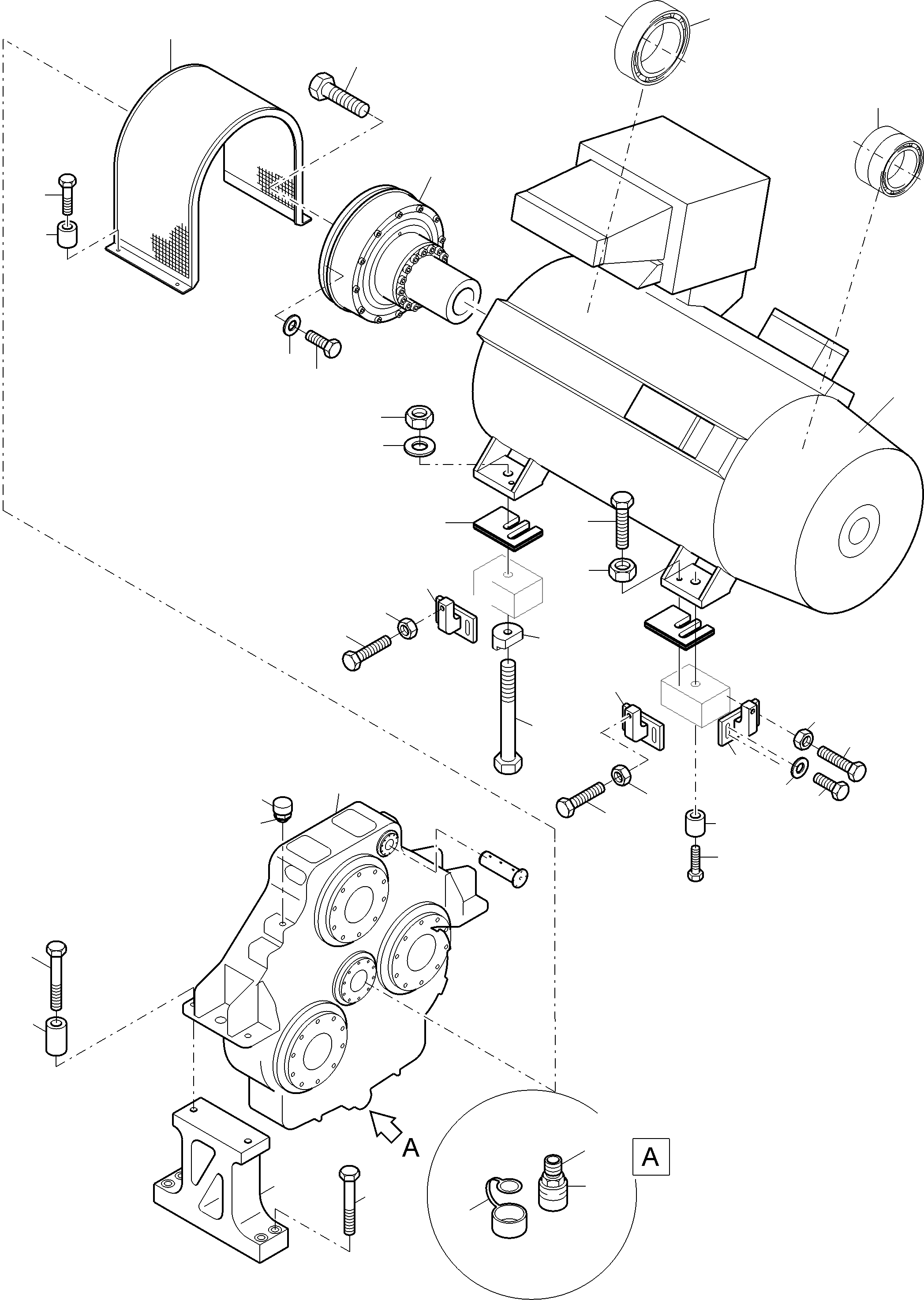 Komatsu parts book diagram for PC3000-6E S/N 06361: DRIVE ARRANGEMENT
