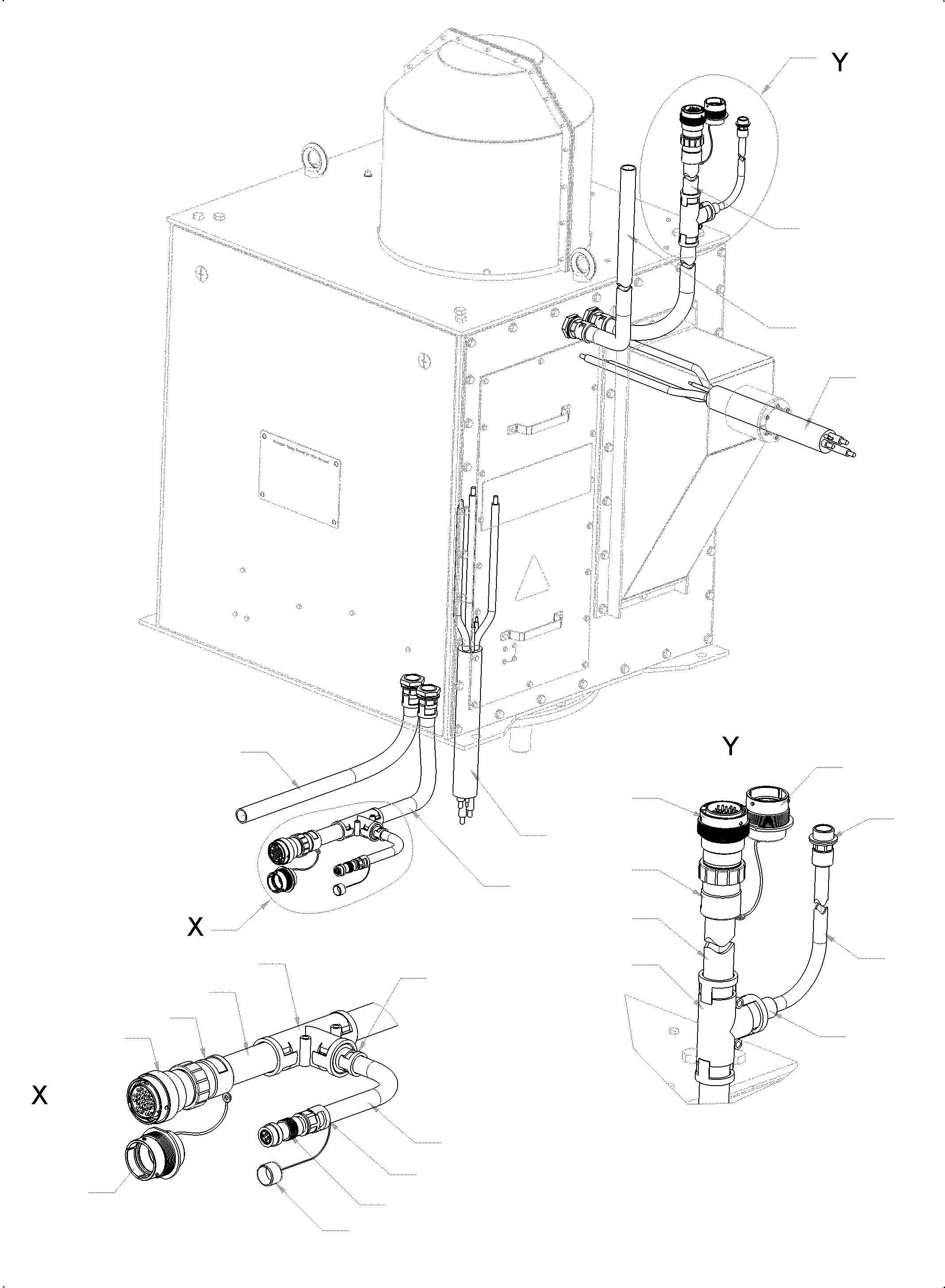 Komatsu parts book diagram for PC3000-6E S/N 06361: CABLES - SLIP RING