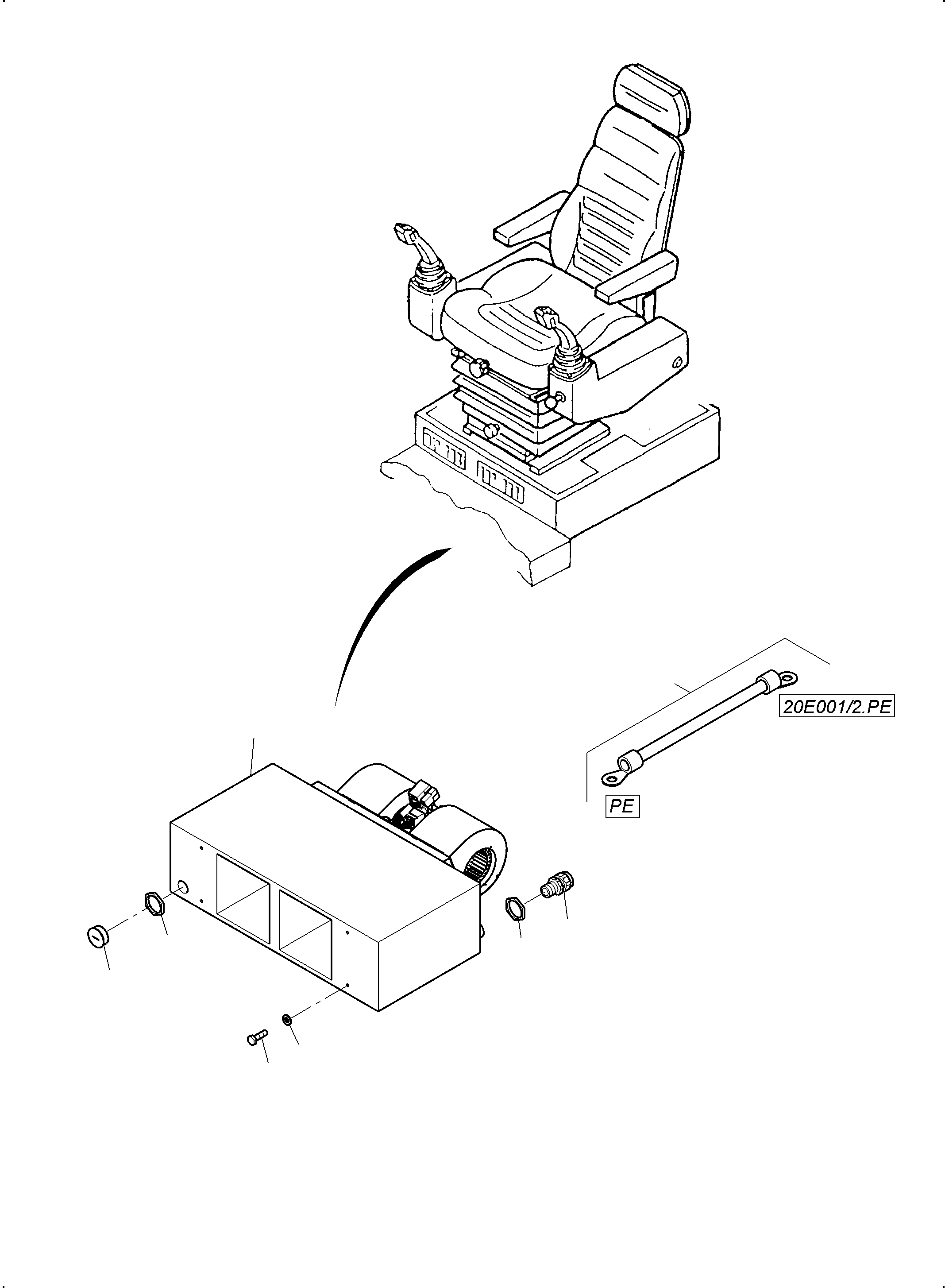 Komatsu parts book diagram for PC3000-6E S/N 06361: ELECTRIC HEATER