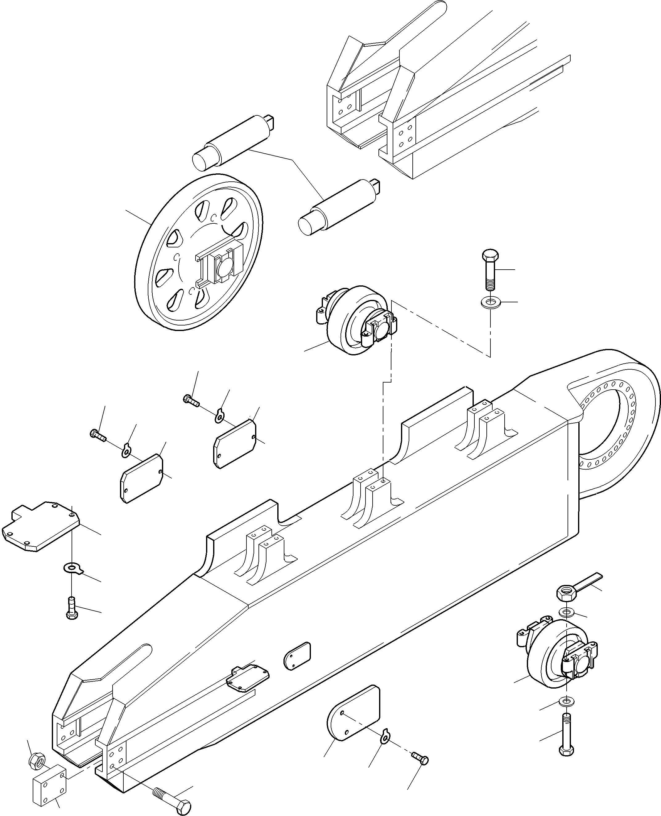 Komatsu parts book diagram for PC3000-6 S/N 06369: TRACK GROUP - IDLER PROTECTION
