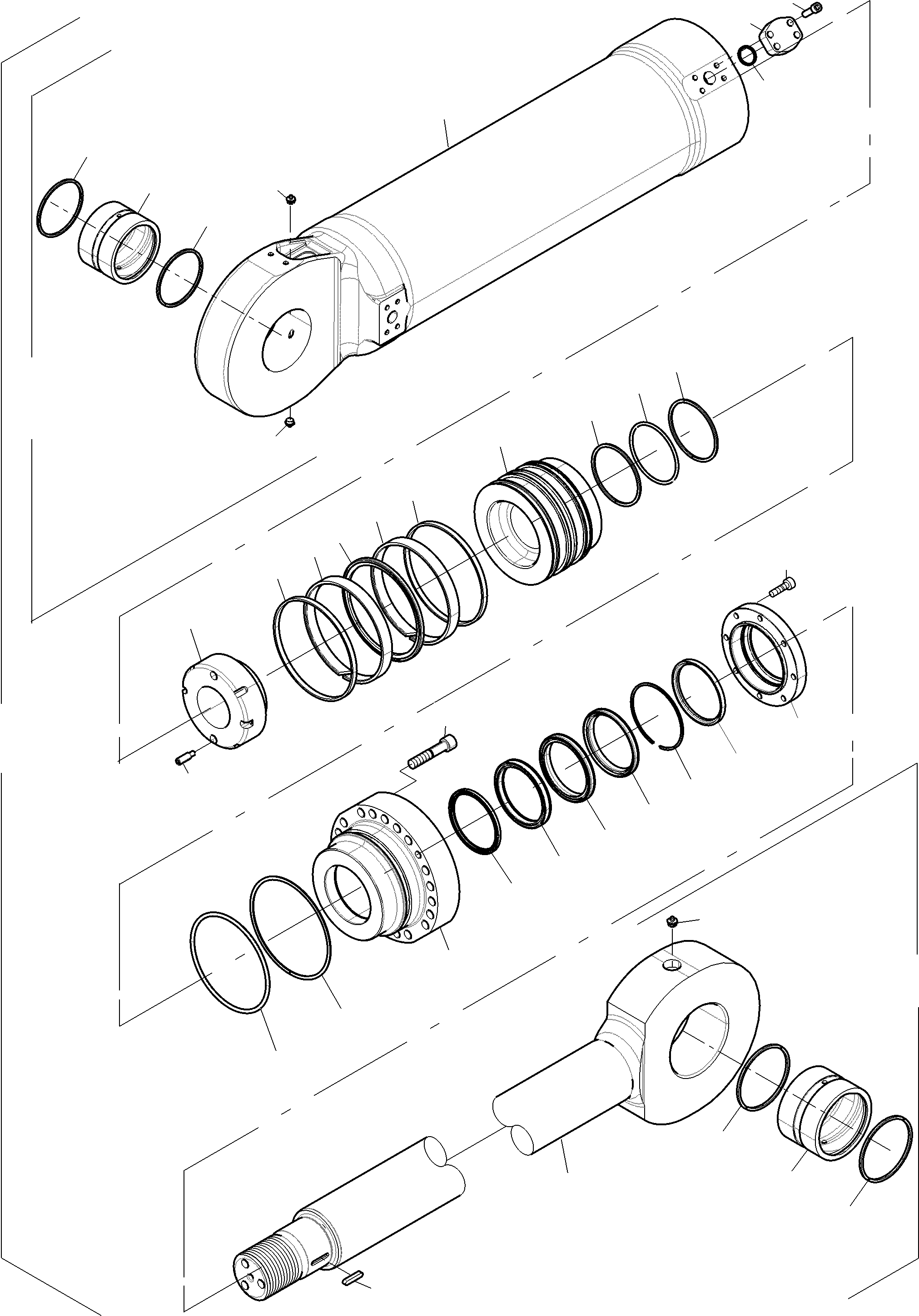 Komatsu parts book diagram for PC3000-6 S/N 06369: HYDRAULIC CYLINDER