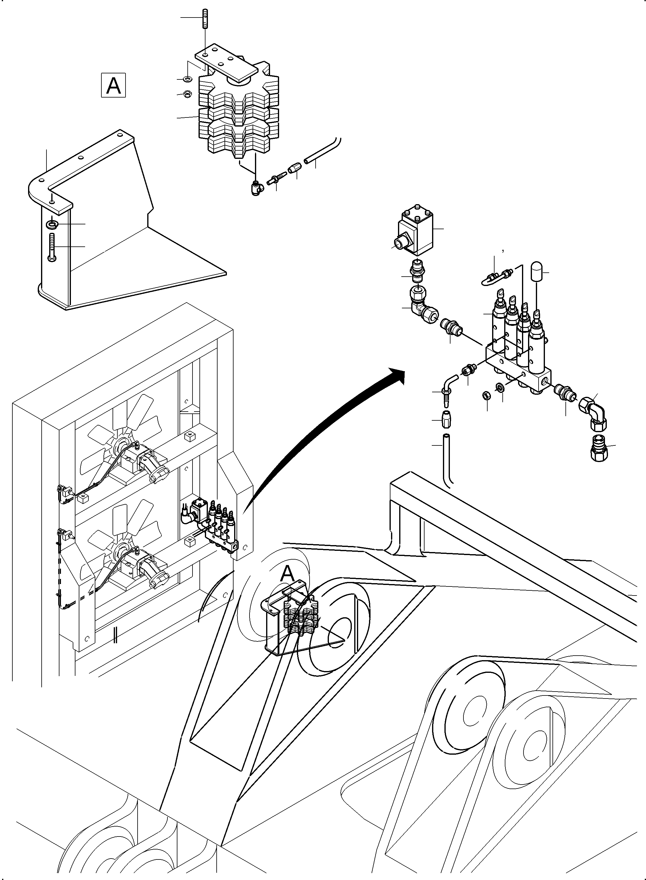 Komatsu parts book diagram for PC3000-6 S/N 06369: GEAR GREASING BY PINION
