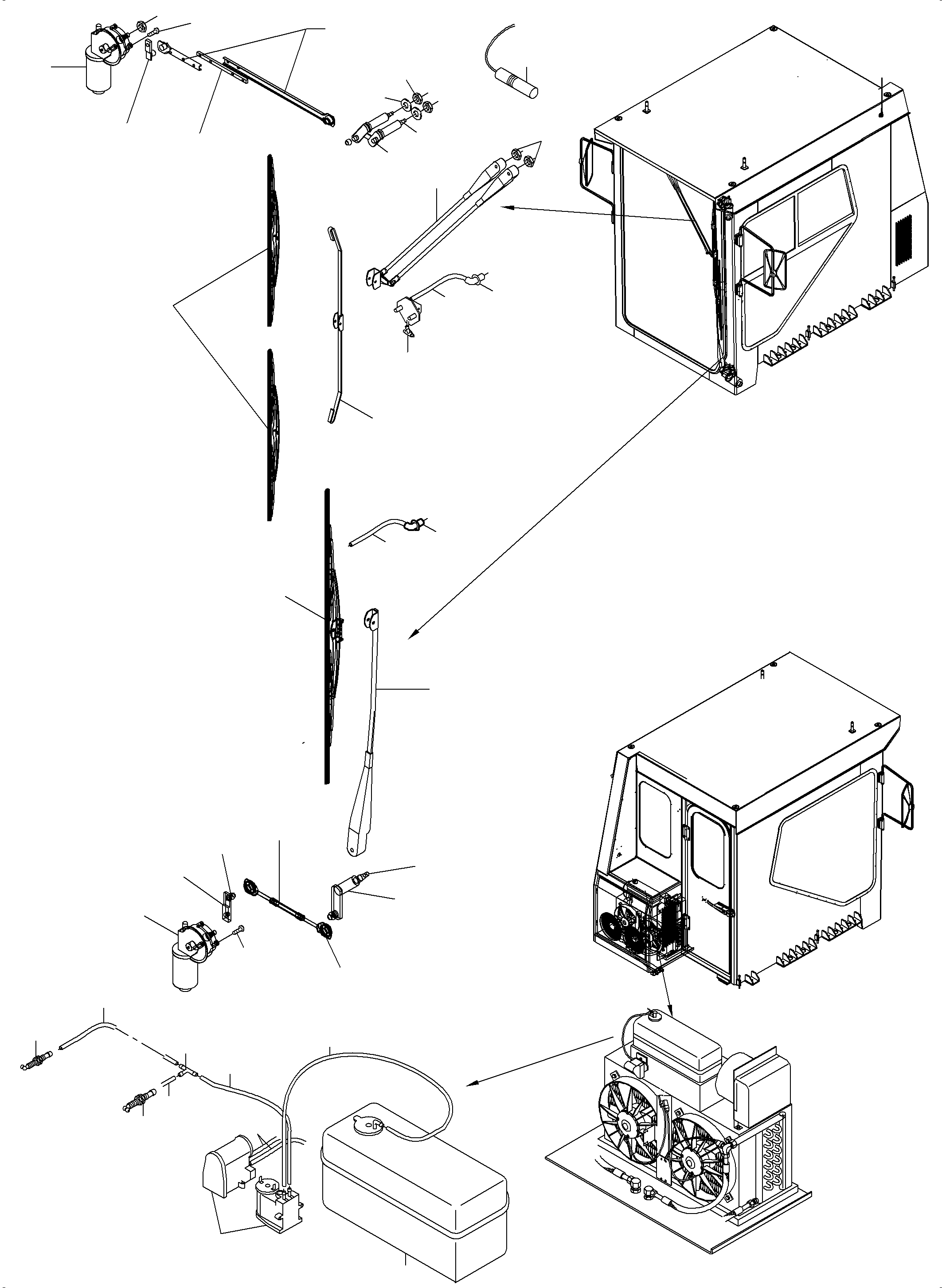 Komatsu parts book diagram for PC3000-6 S/N 06375: WINDSCREEN WASHING ASSY.