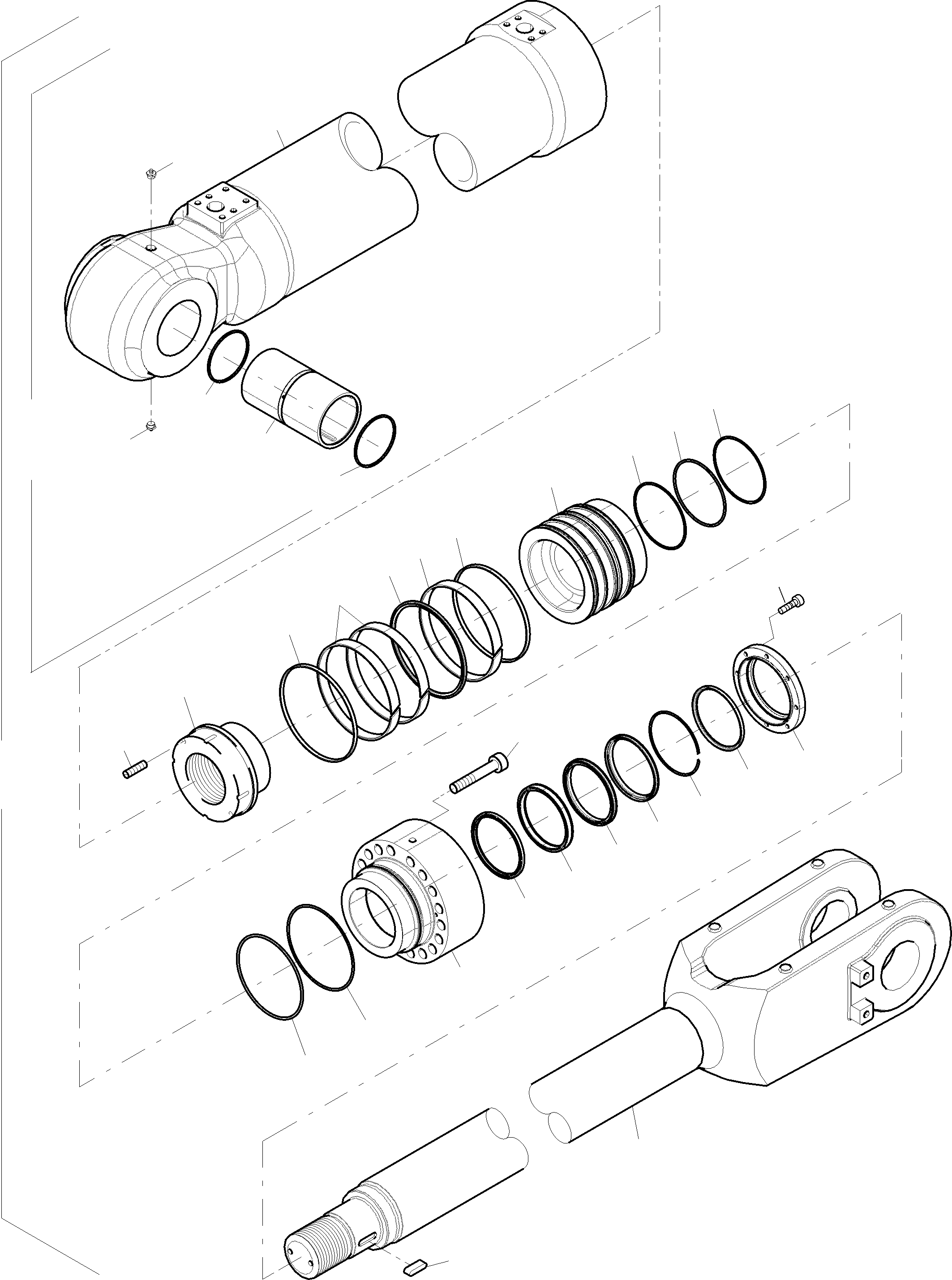 Komatsu parts book diagram for PC3000-6 S/N 06375: HYDRAULIC CYLINDER