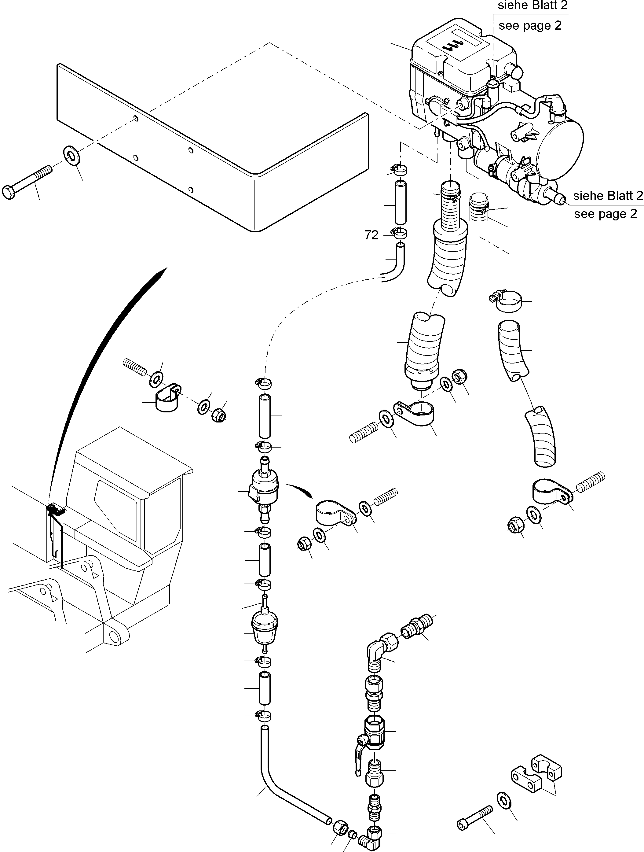 Komatsu parts book diagram for PC3000-6 S/N 06375: ADDITIONAL HEATING SYSTEM CAB
