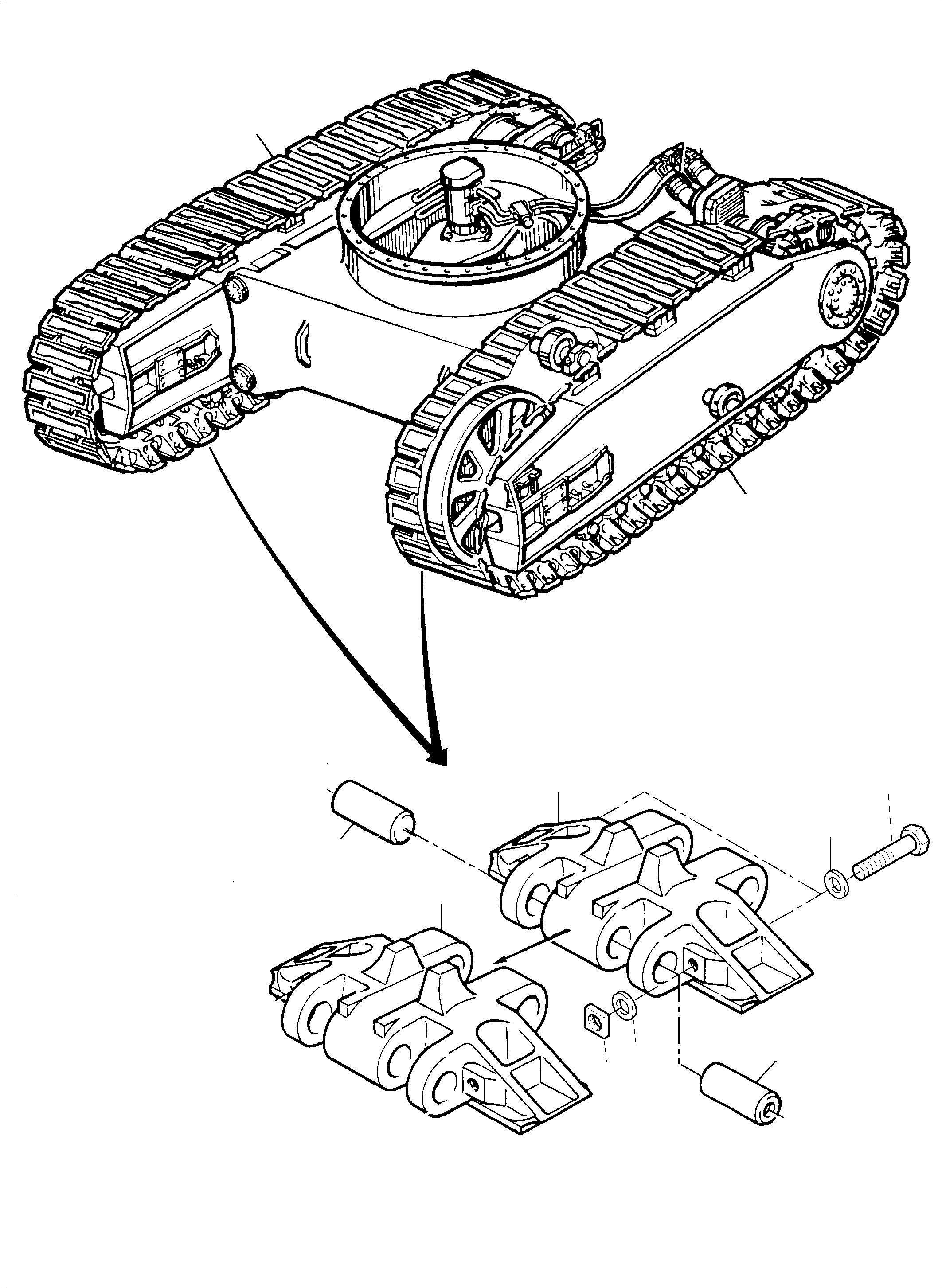 Komatsu parts book diagram for PC3000-6 S/N 06375: TRACK GROUP 800 MM