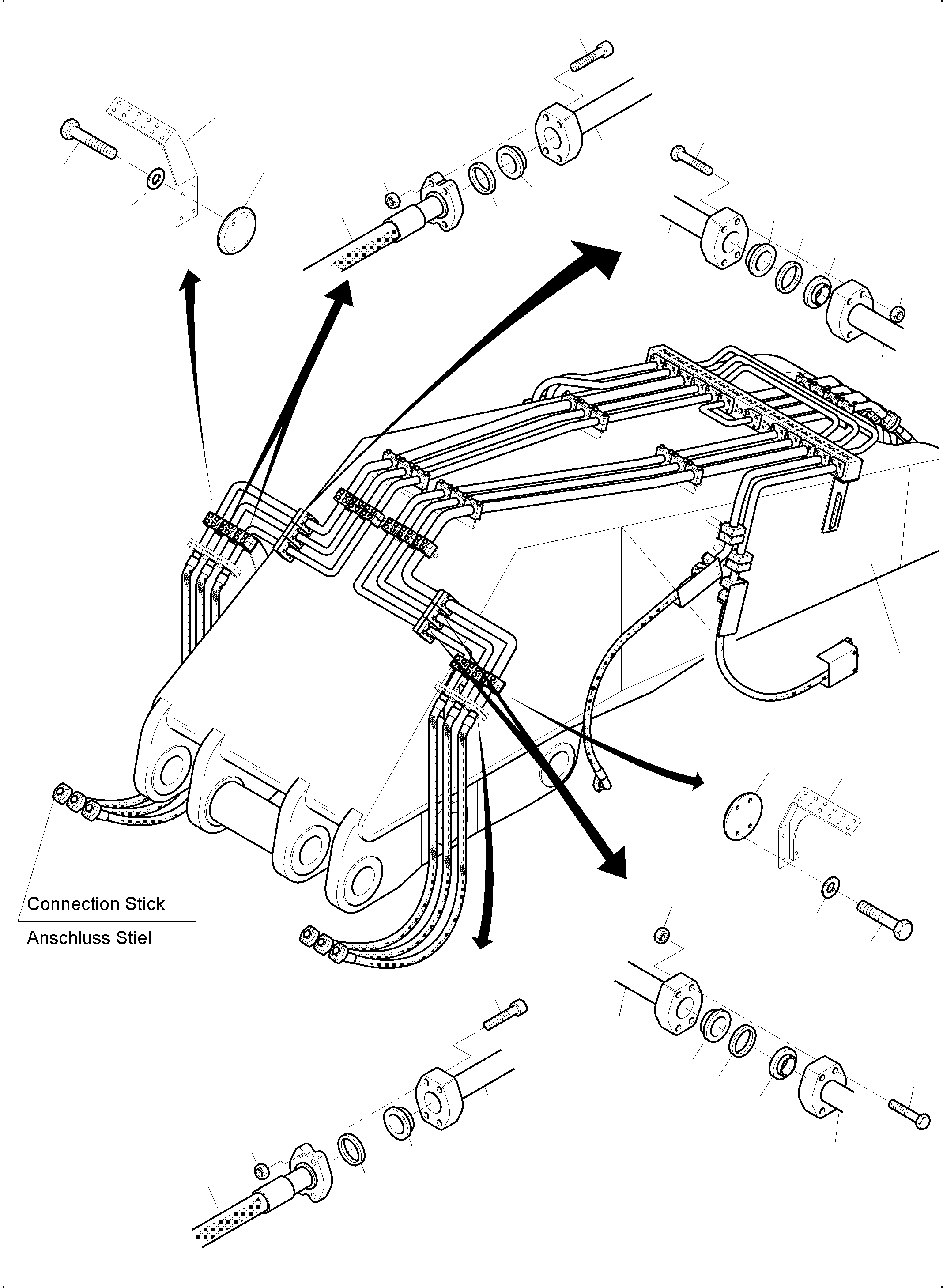 Komatsu parts book diagram for PC3000-6 S/N 06377: BULLCLAM BUCKET BOOM 6M