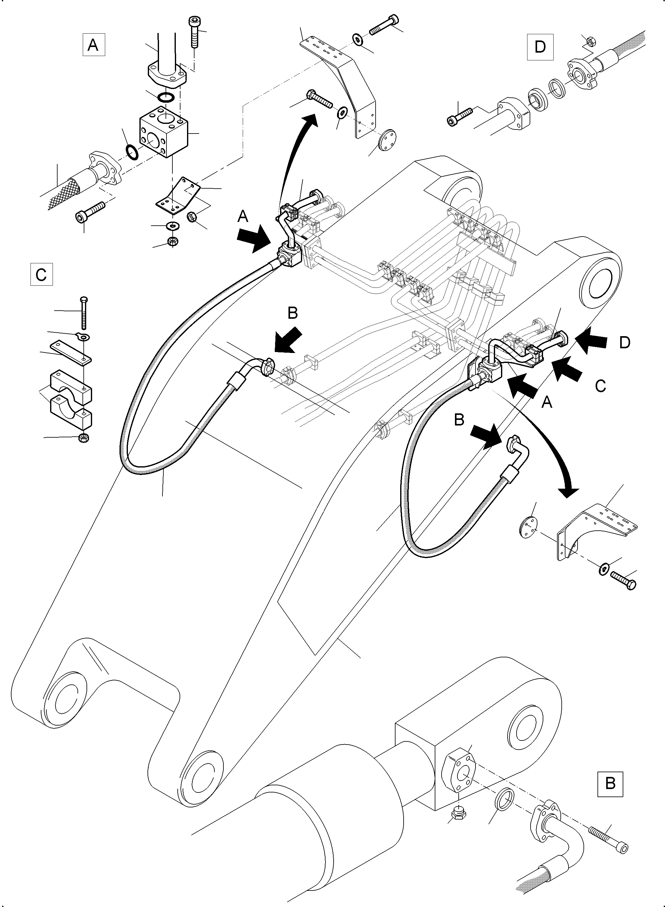 Komatsu parts book diagram for PC3000-6 S/N 06377: BULLCALM BUCKET STICK 4.3 M
