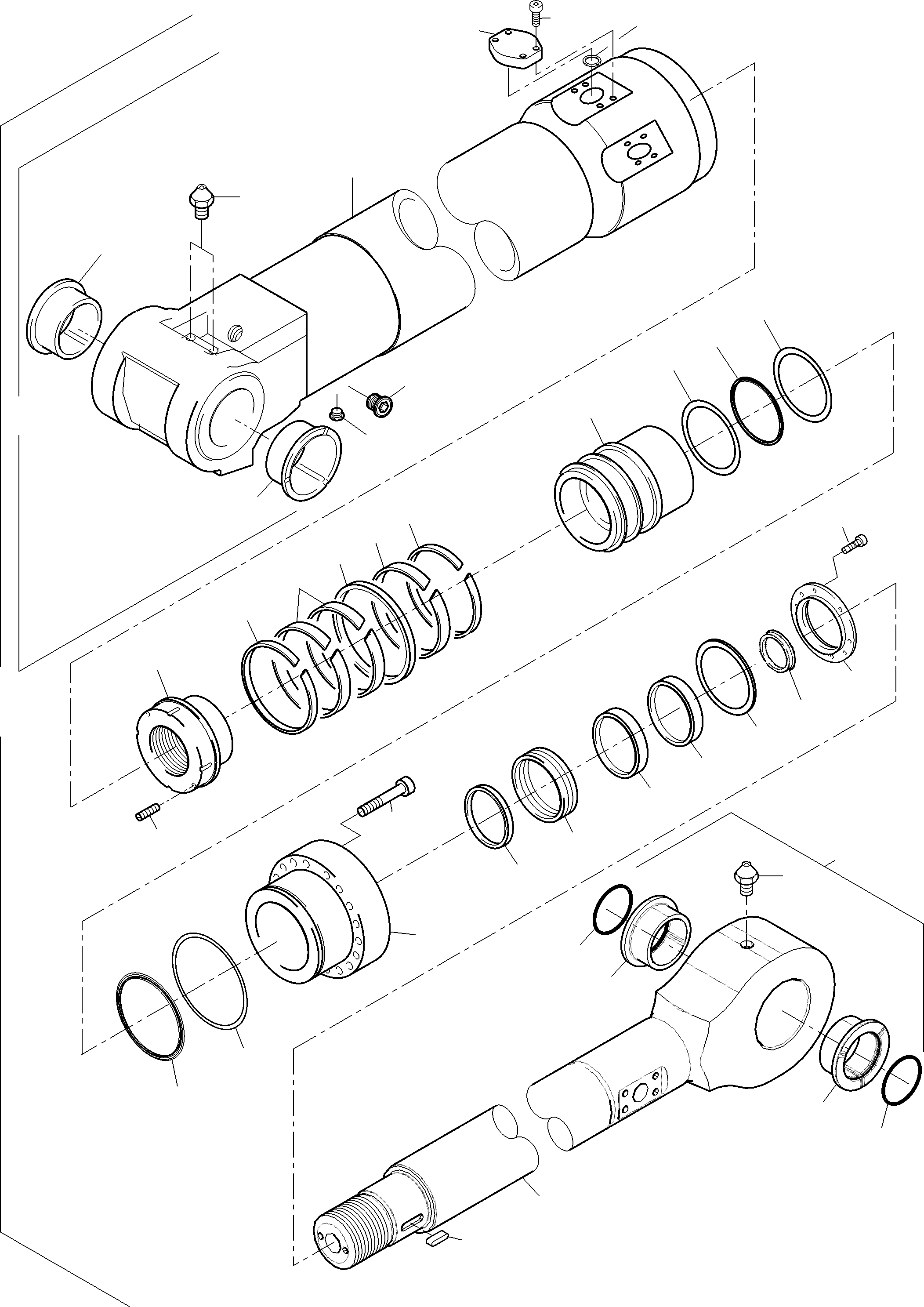 Komatsu parts book diagram for PC3000-6 S/N 06381: HYDRAULIC CYLINDER
