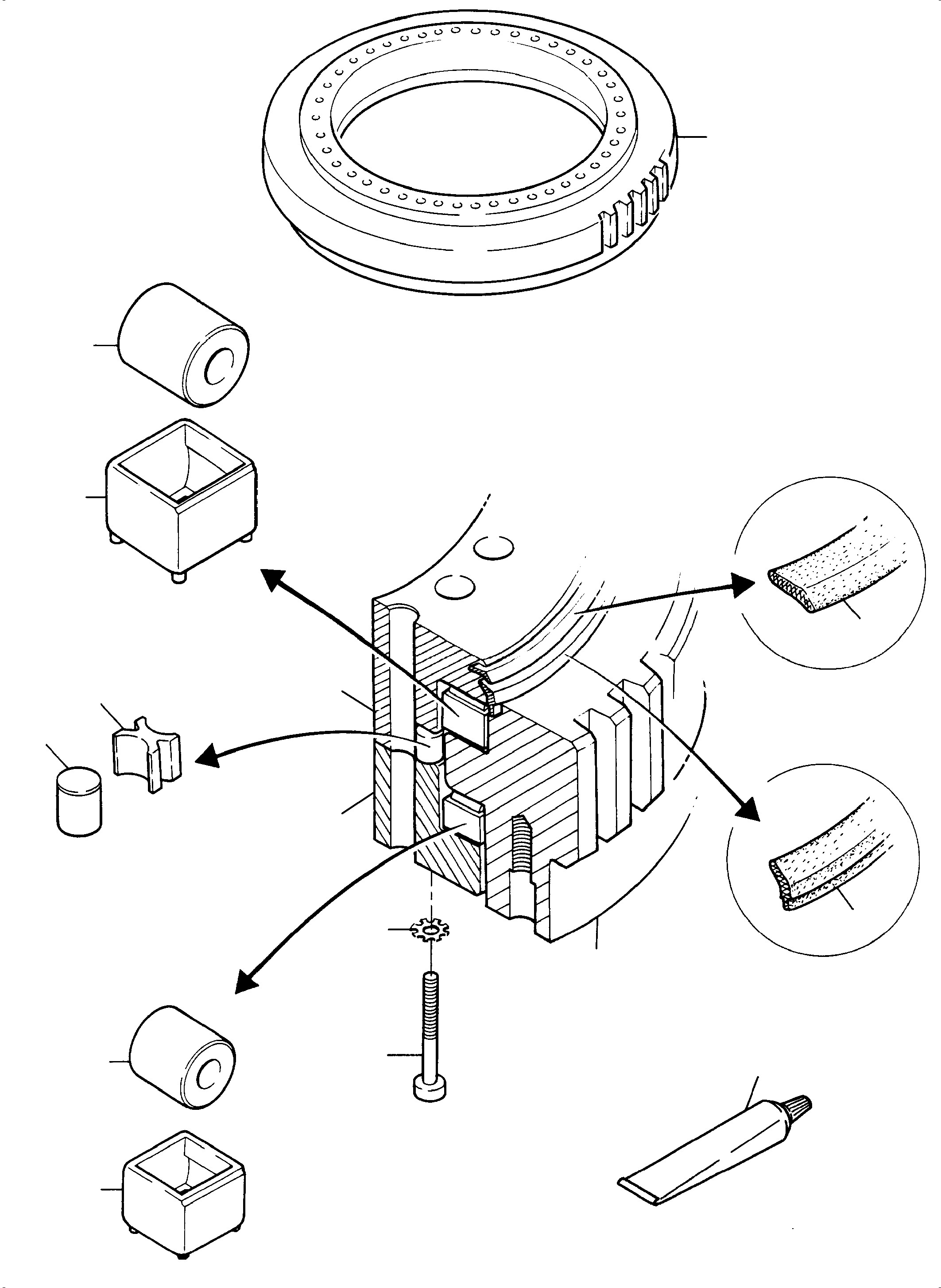 Komatsu parts book diagram for PC3000-6 S/N 06382: SLEW RING