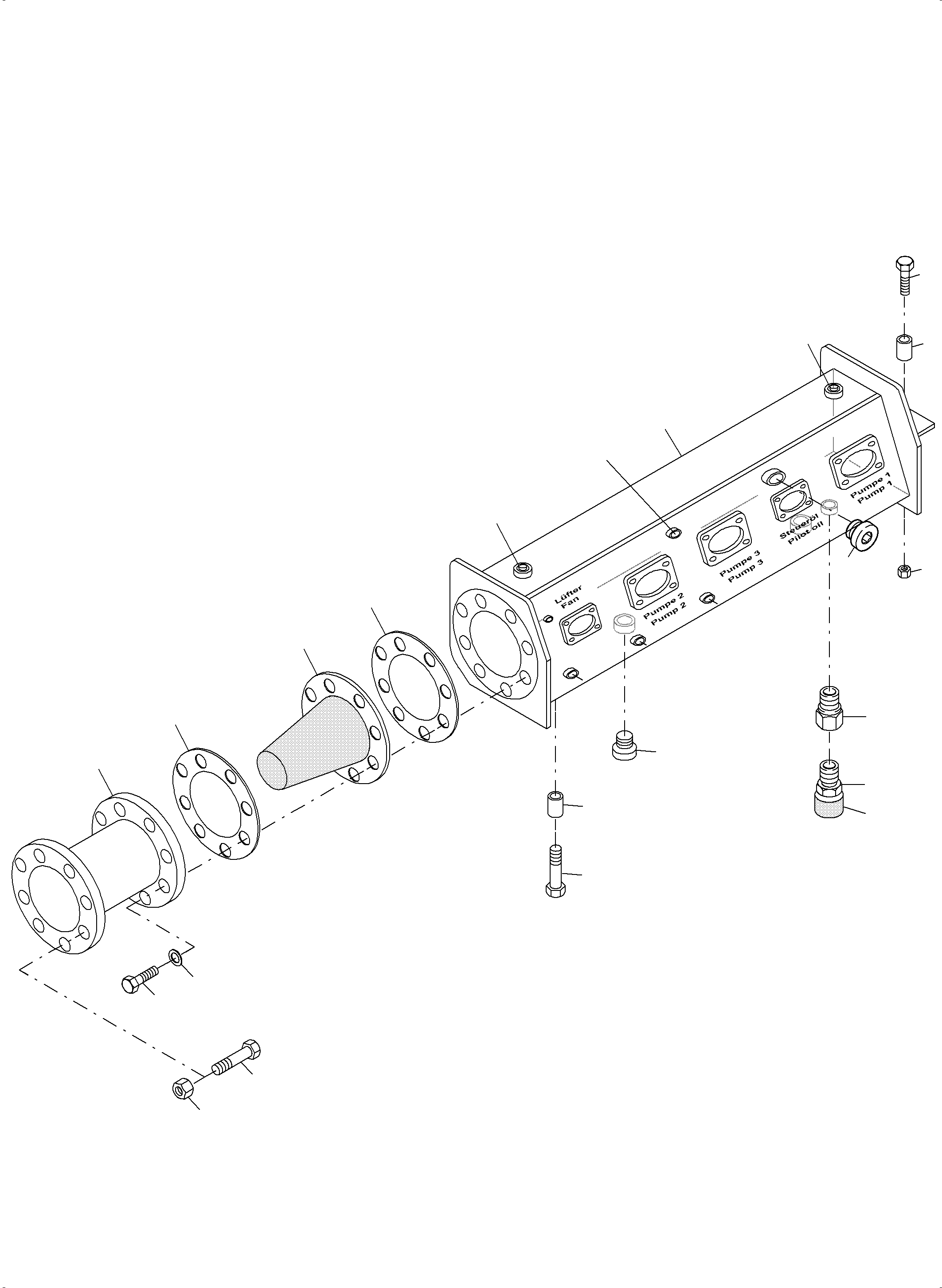 Komatsu parts book diagram for PC3000-6 S/N 06382: SUCTION TANK