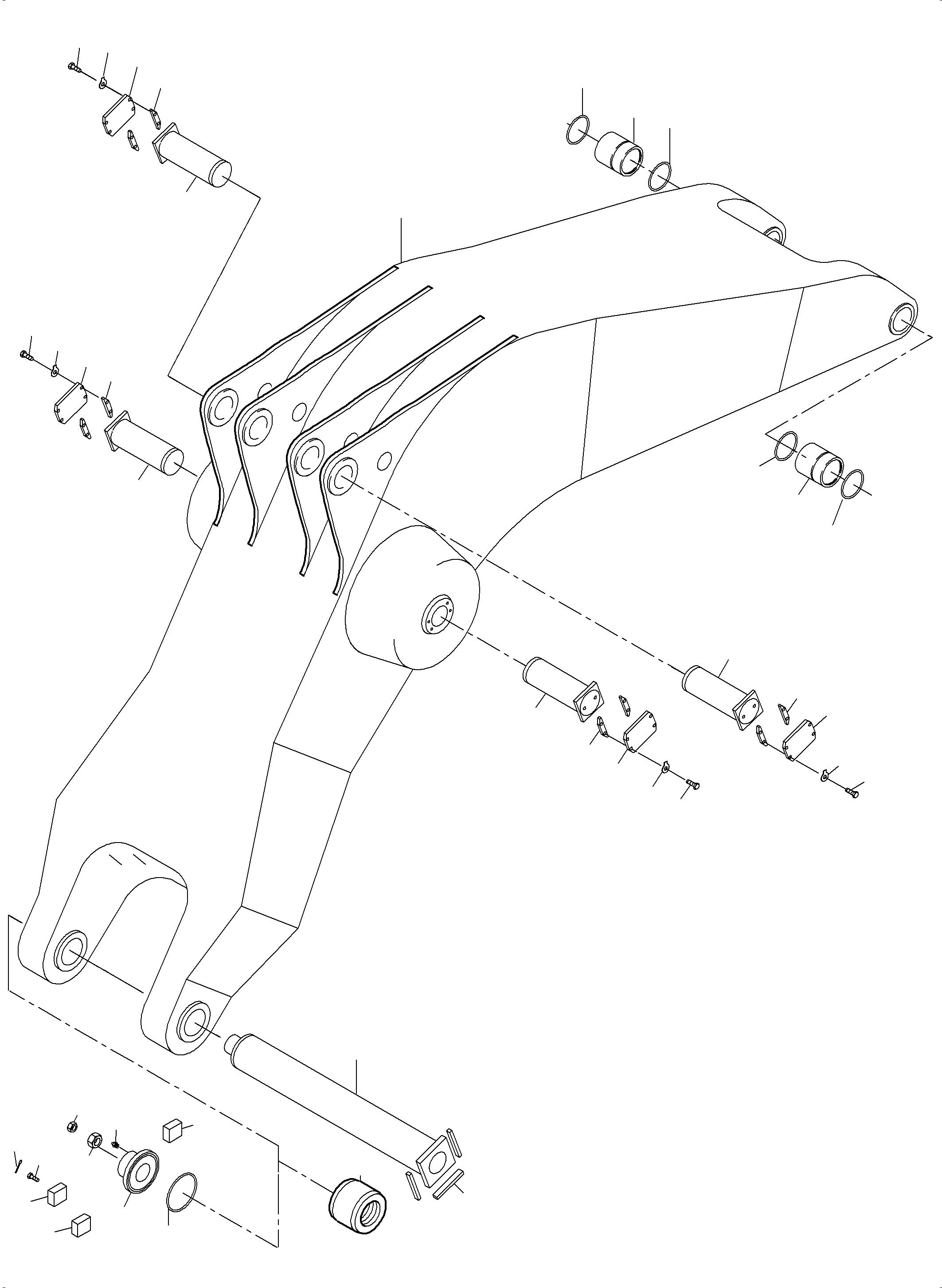 Komatsu parts book diagram for PC3000-6 S/N 06382: BACKHOE BOOM 8.6M