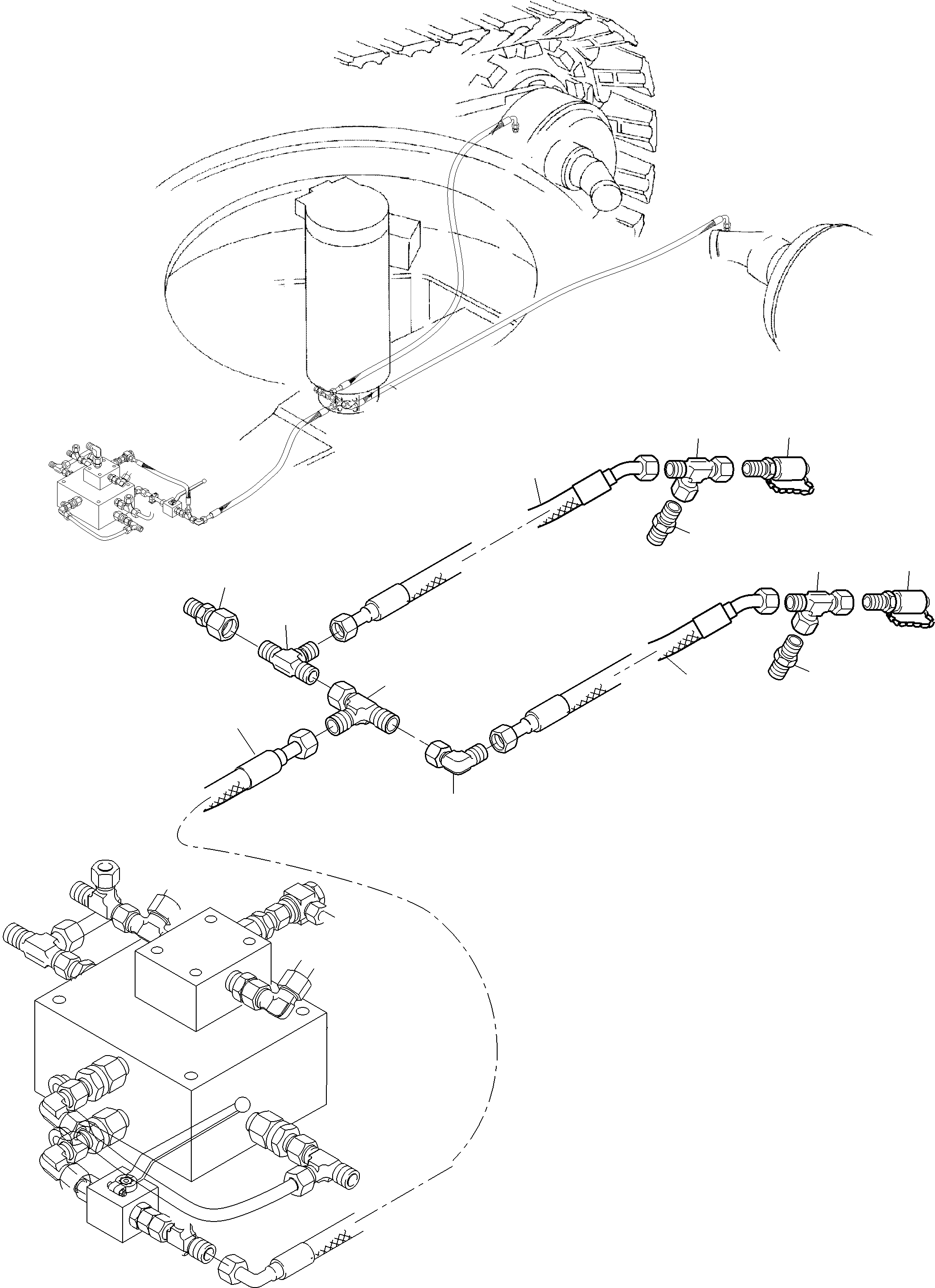 Komatsu parts book diagram for PC3000-6 S/N 06382: PIPING - BRAKE