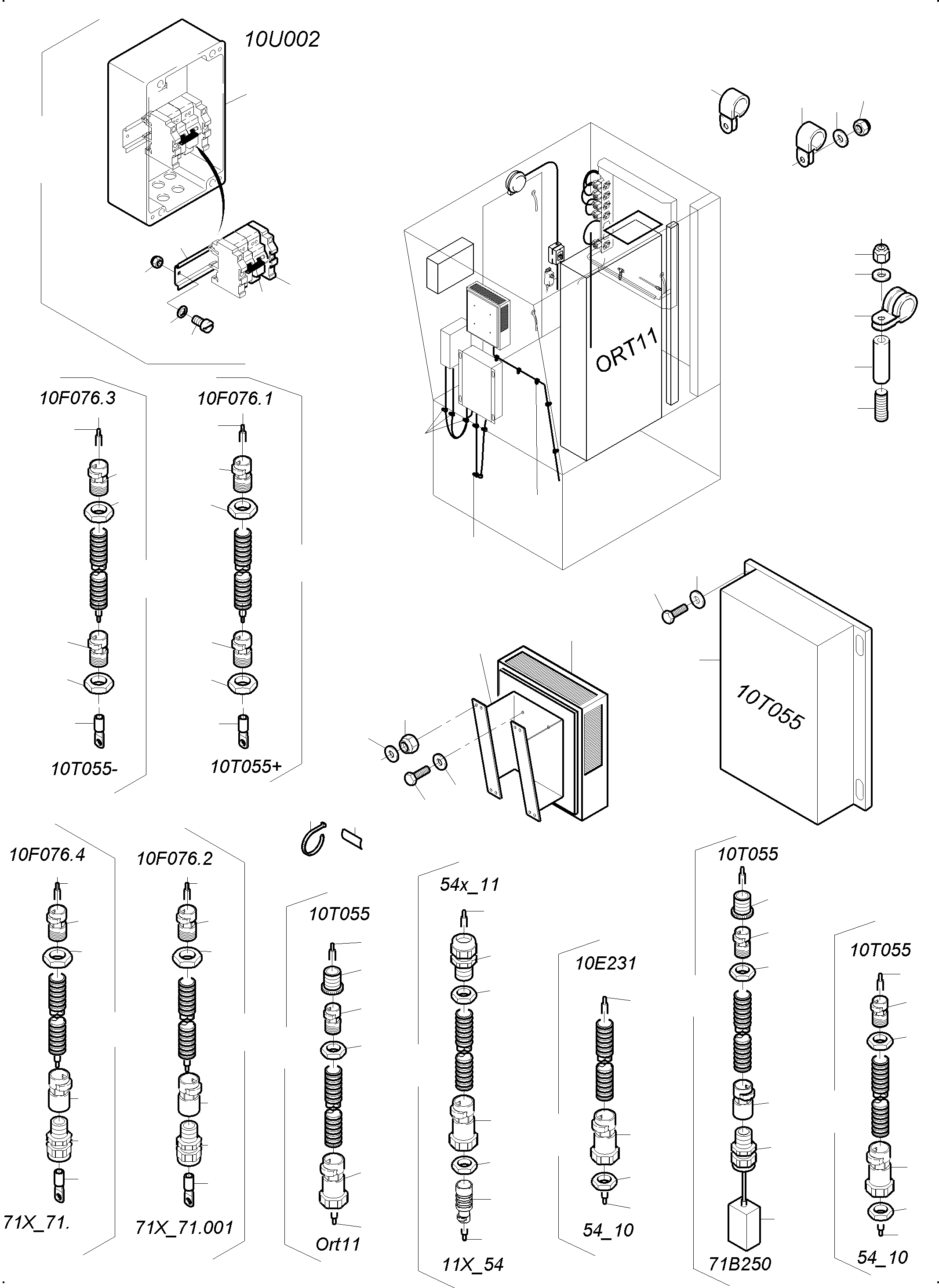 Komatsu parts book diagram for PC3000-6 S/N 06382: ELECTRIC PARTS TEMPERATURE CONDITIONING CAB SUPPORT