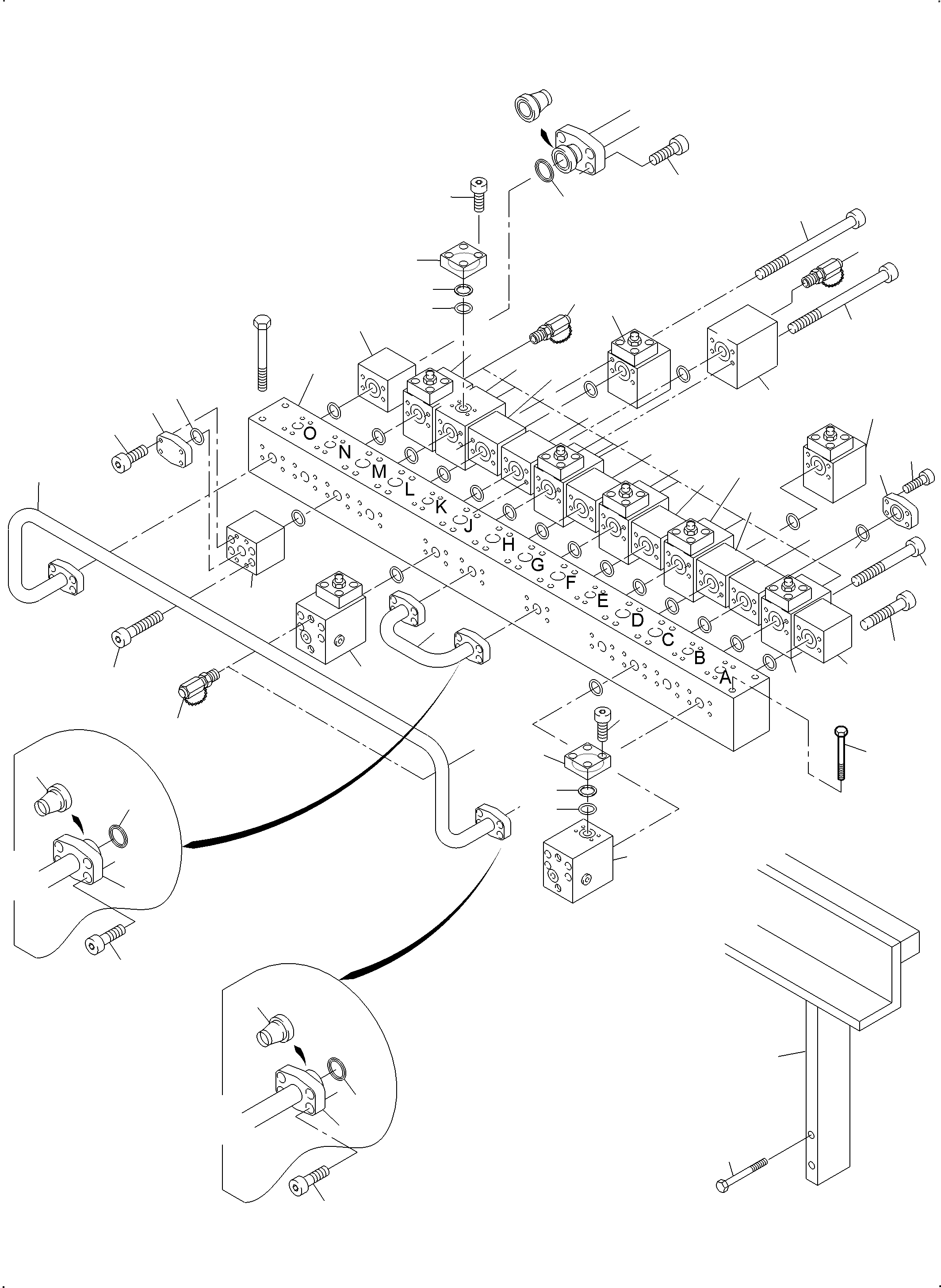 Komatsu parts book diagram for PC3000-6 S/N 06382: MANIFOLD (BE)